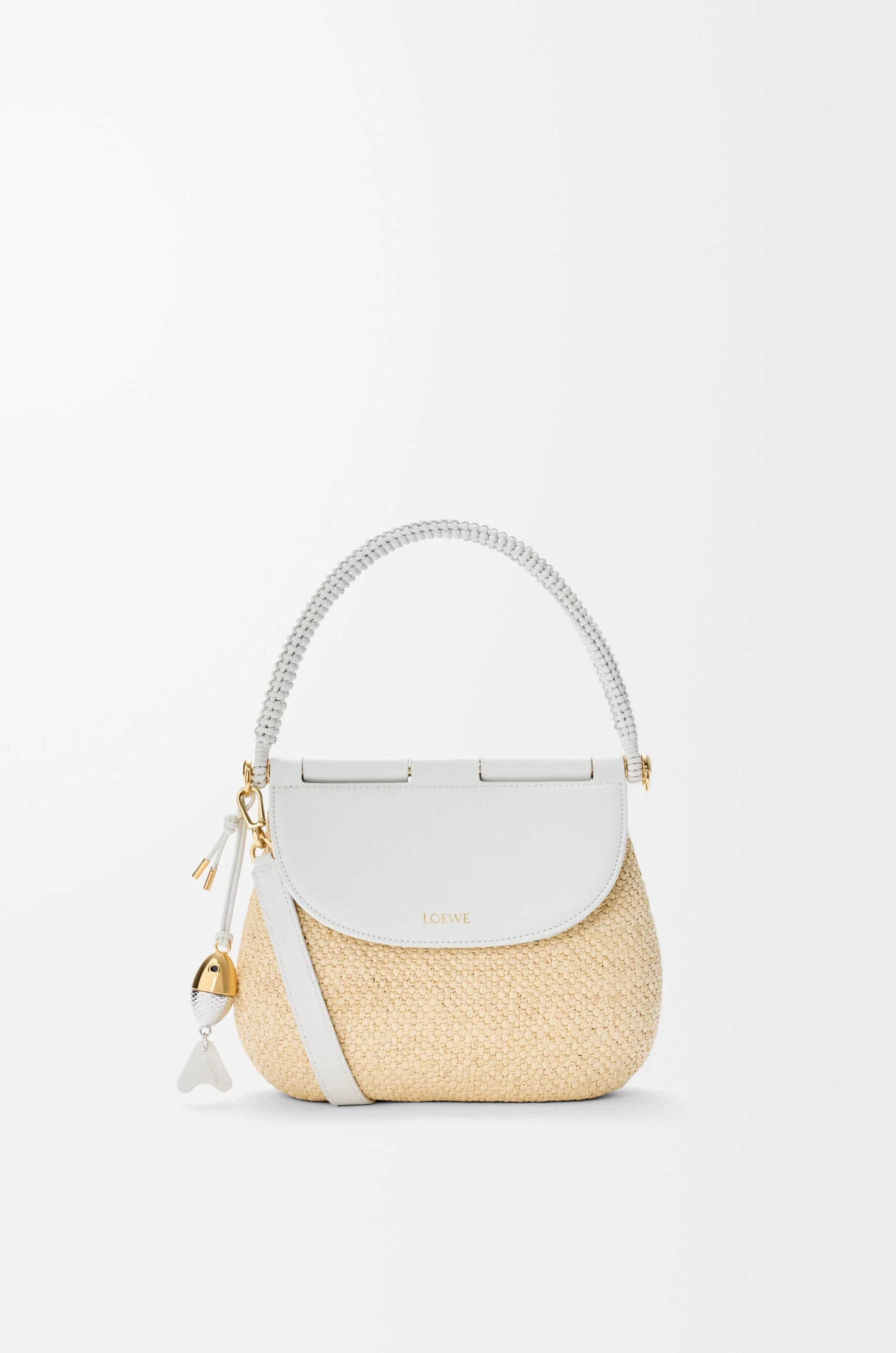 Medium Pescador bag in raffia and calfskin — AFSHFSHX02-2163