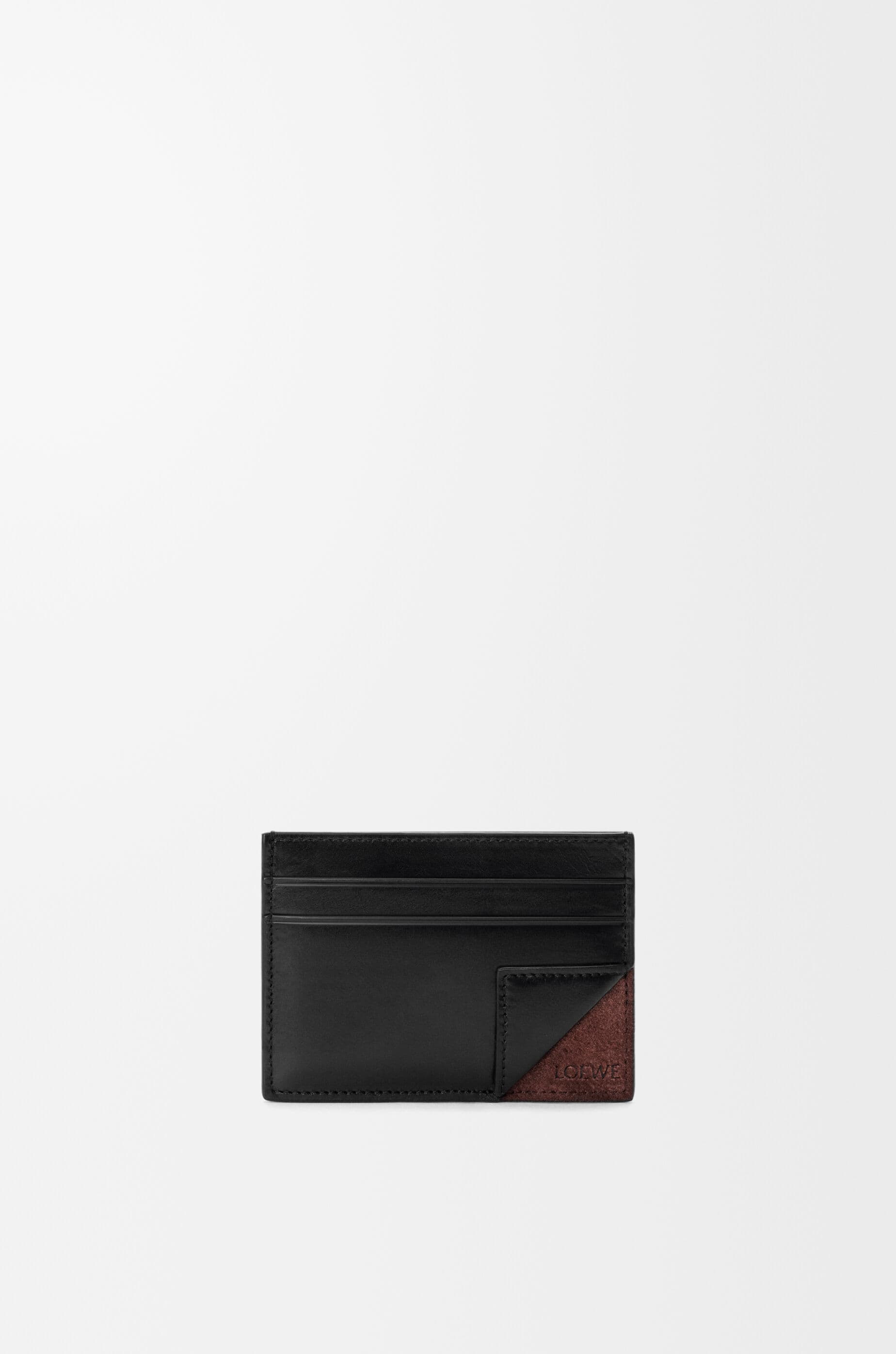 Switch plain cardholder in supple grained calfskin and suede — C643322X64-0134