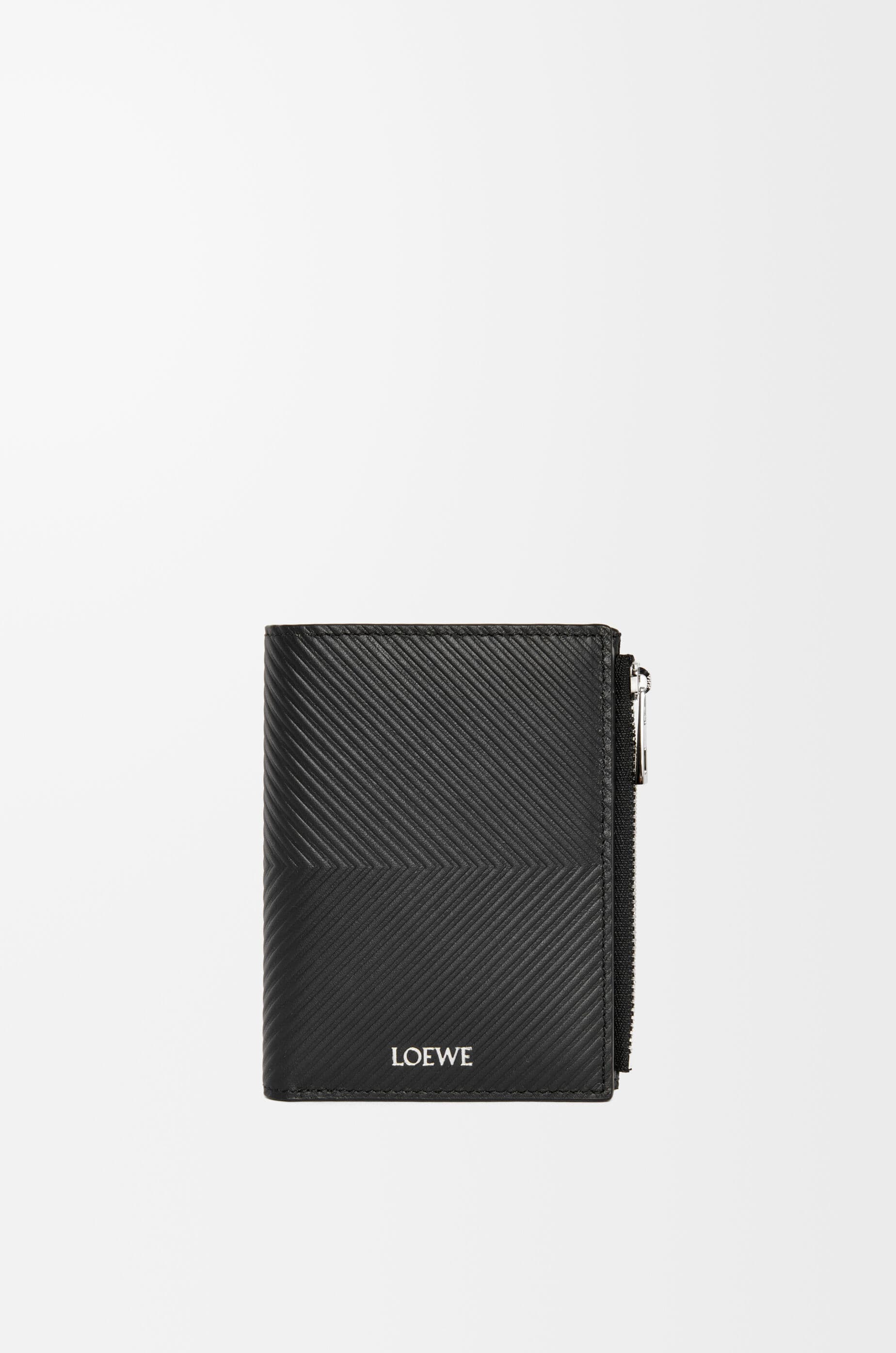 Slim compact wallet in textured classic calfskin — C779W73X01-1100