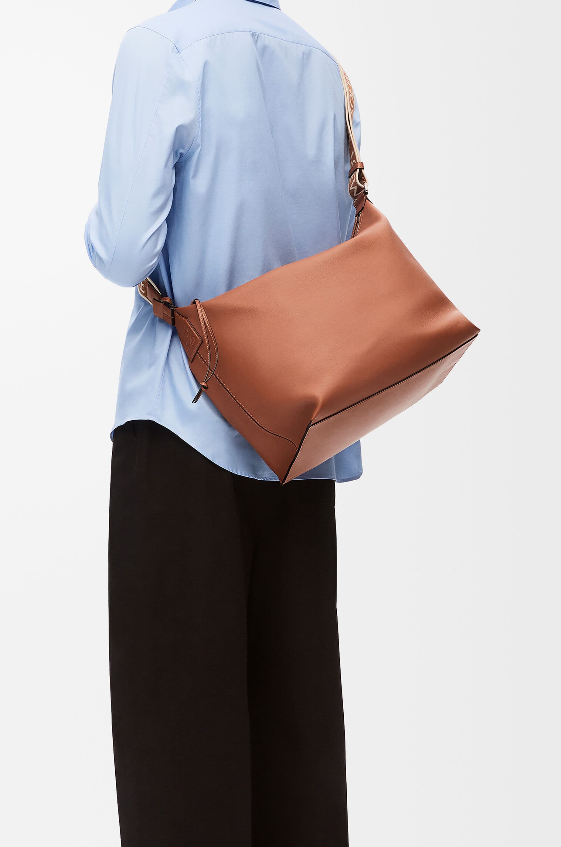 Cubi Crossbody bag in supple smooth calfskin and jacquard — B906K70X01-2530