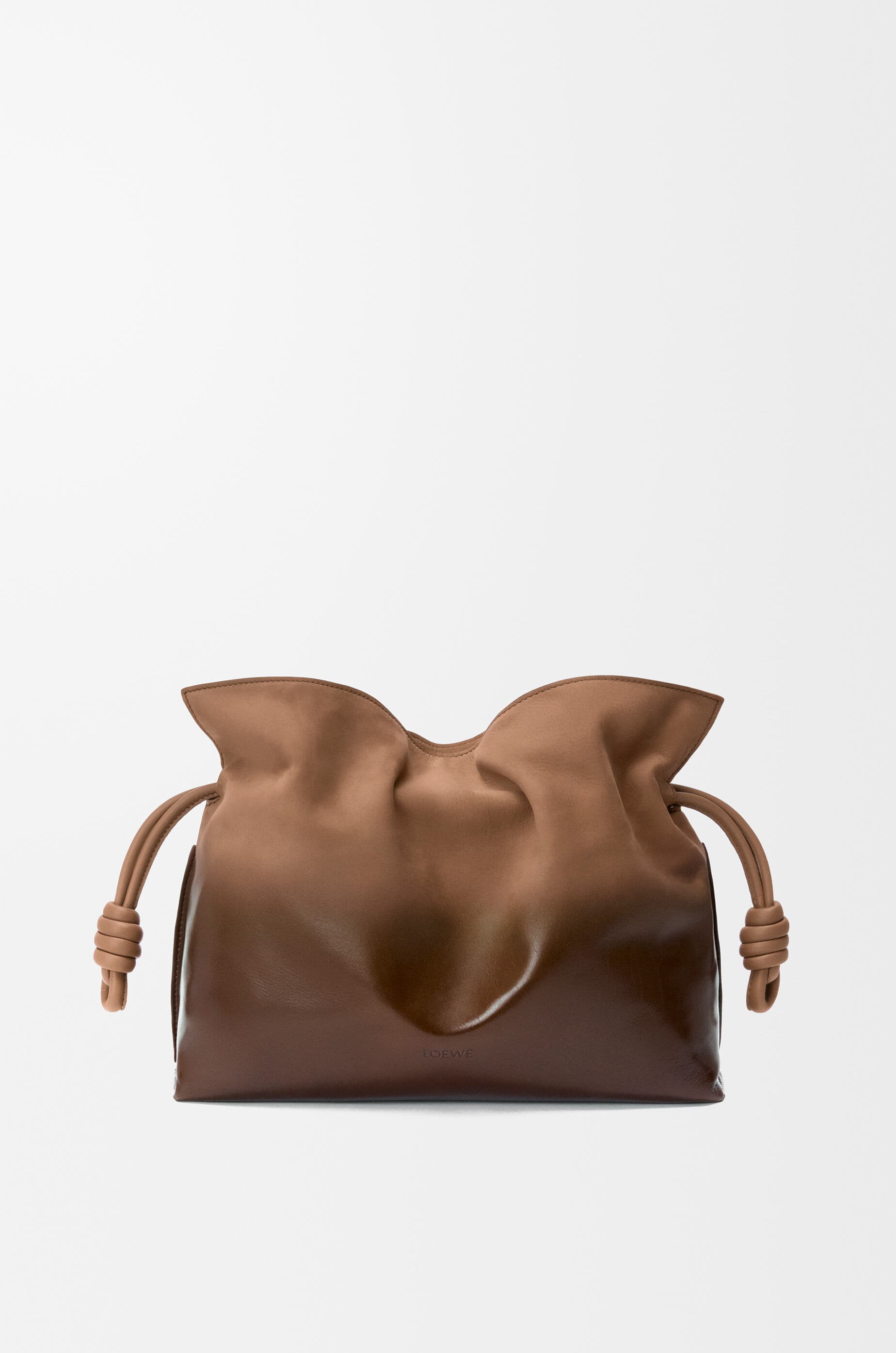 Medium Flamenco clutch in gradient patent nubuck — A411FC1XE3-9579