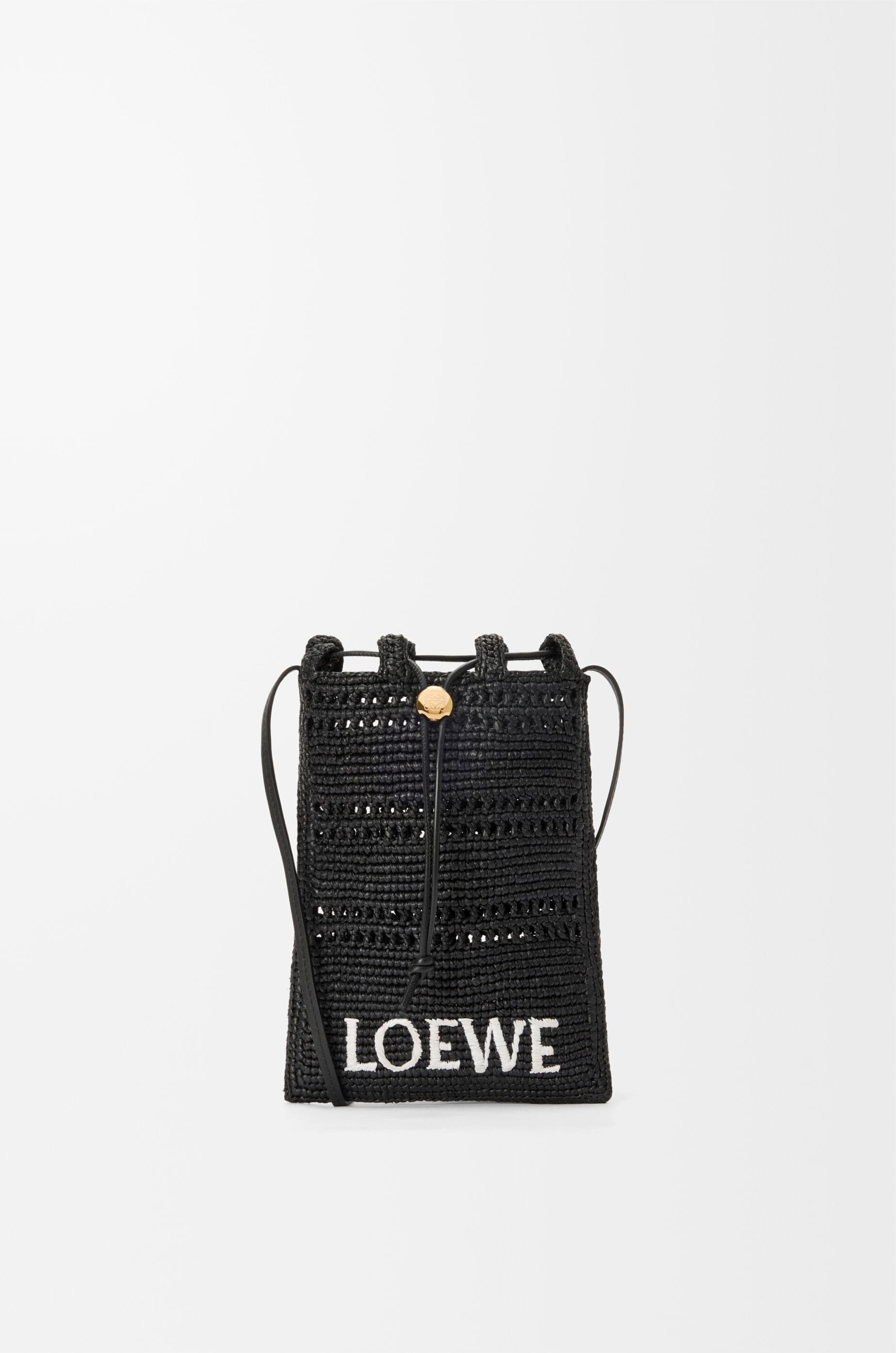 Drawstring pocket in raffia — C756PHPX05-1100