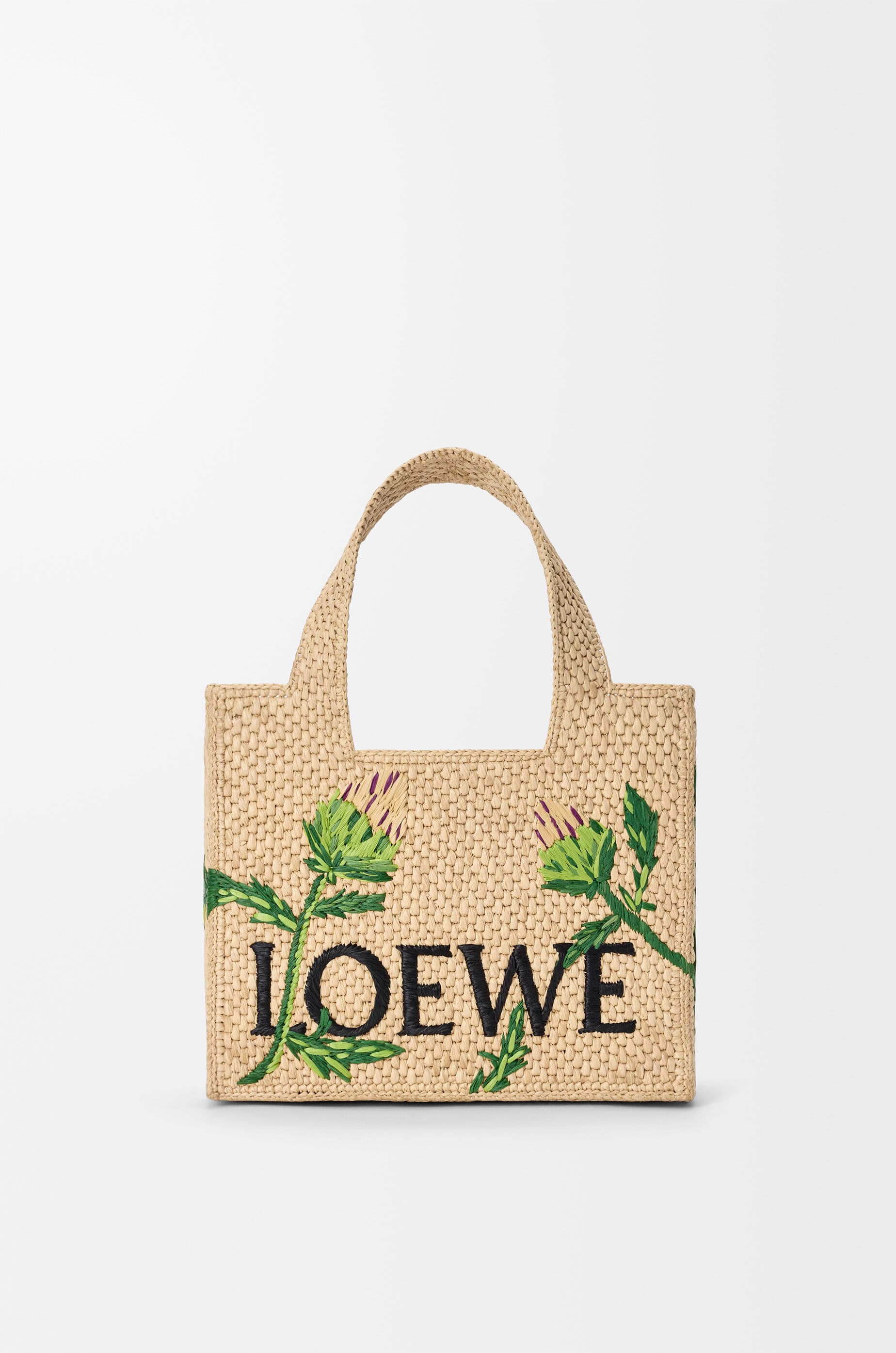 Small LOEWE Font tote in raffia — ALF1B59X33-2656