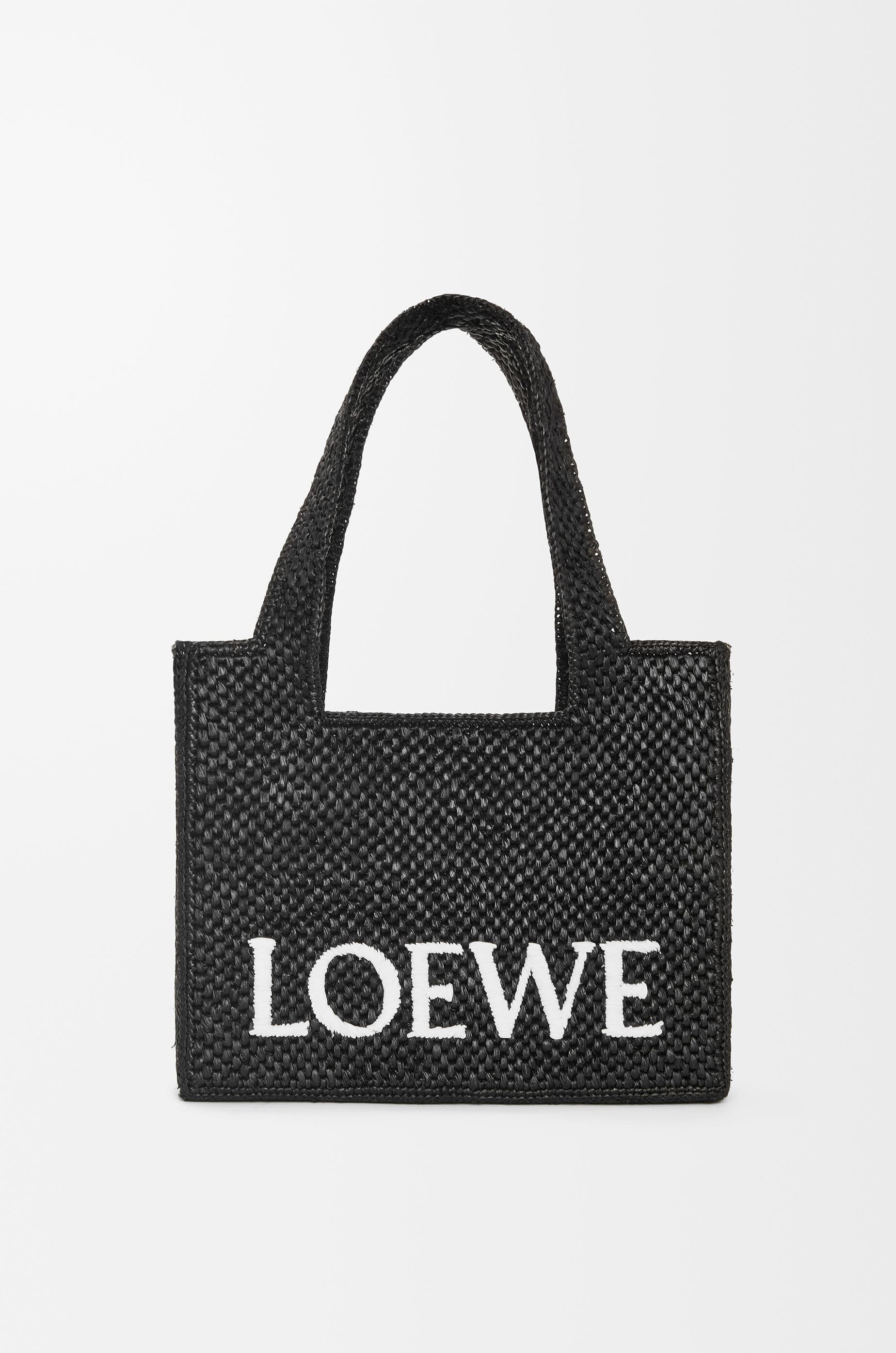 Medium LOEWE Font tote in raffia — A685B61X01-1100