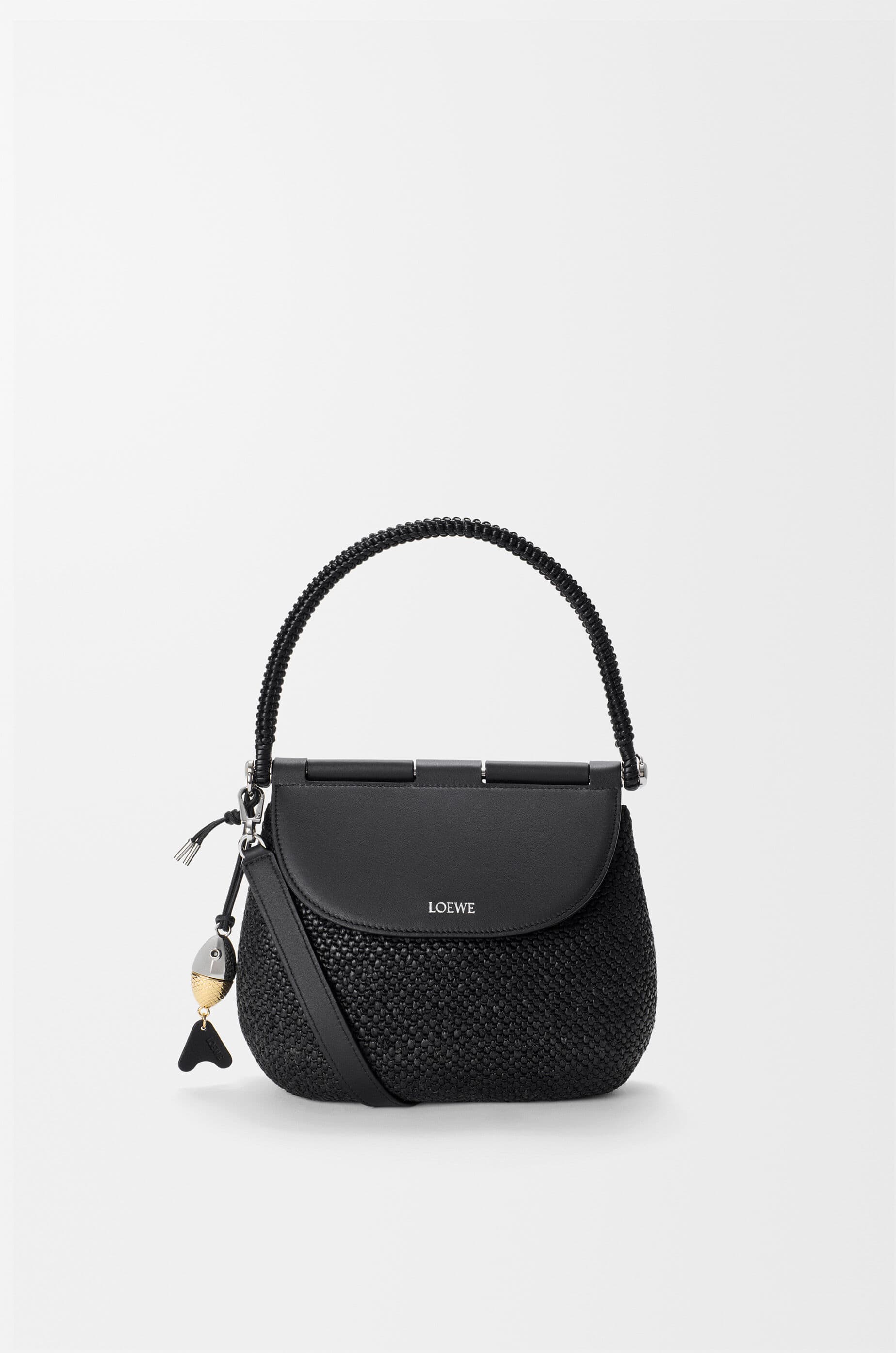 Medium Pescador bag in raffia and calfskin — AFSHFSHX03-1100