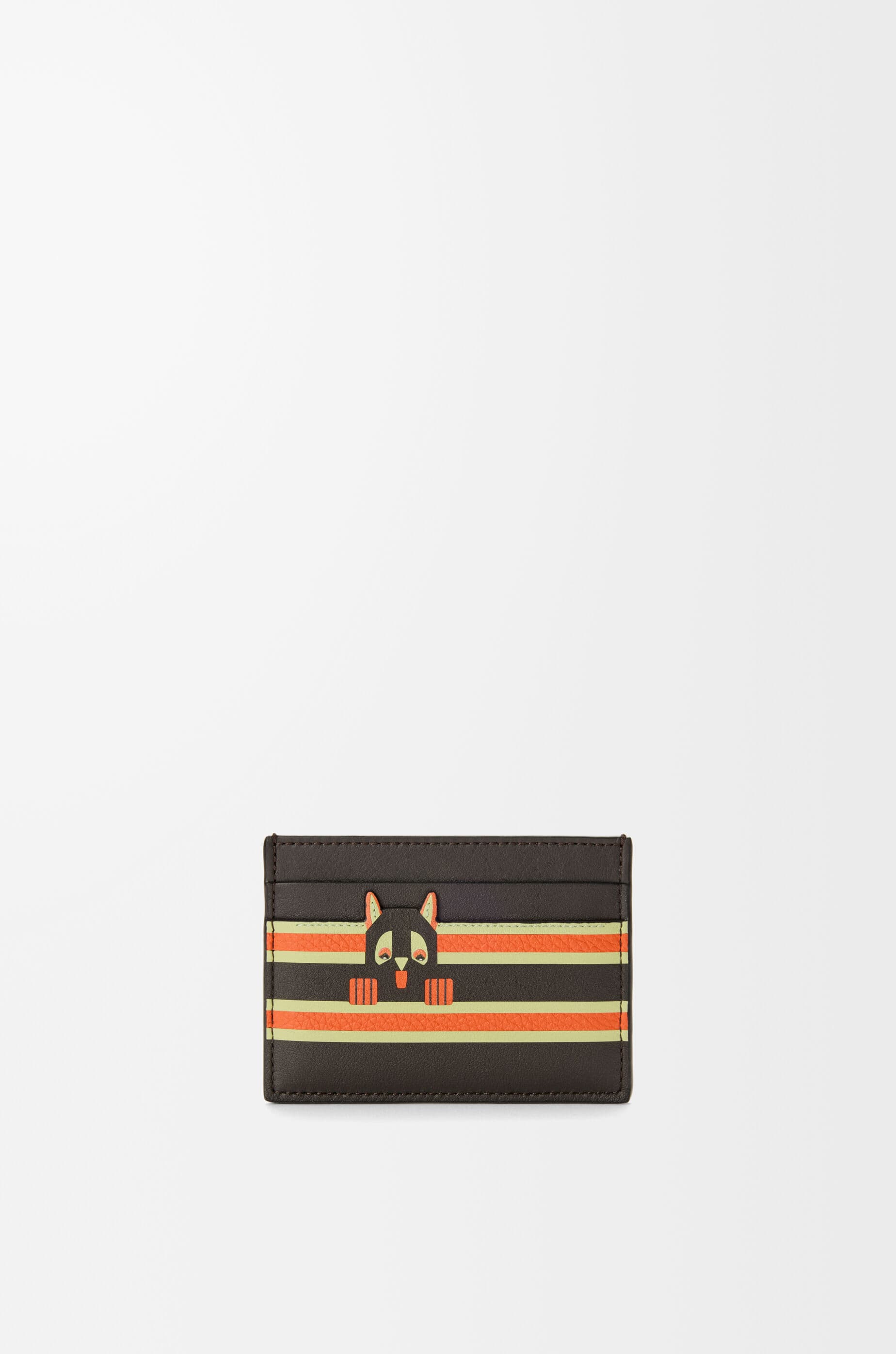 Futurist Cat plain cardholder in classic calfskin — C643322X53-0155