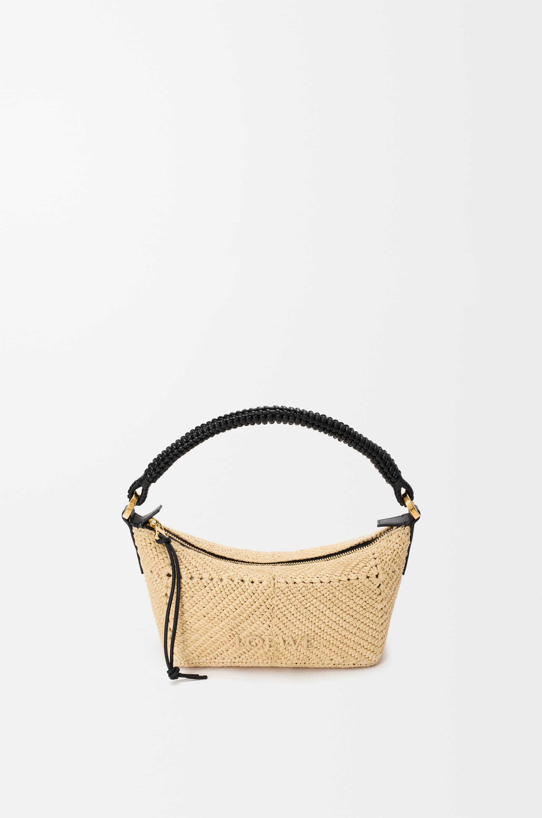 Cala mini bag in classic calfskin and raffia — A120HPLX15-2165