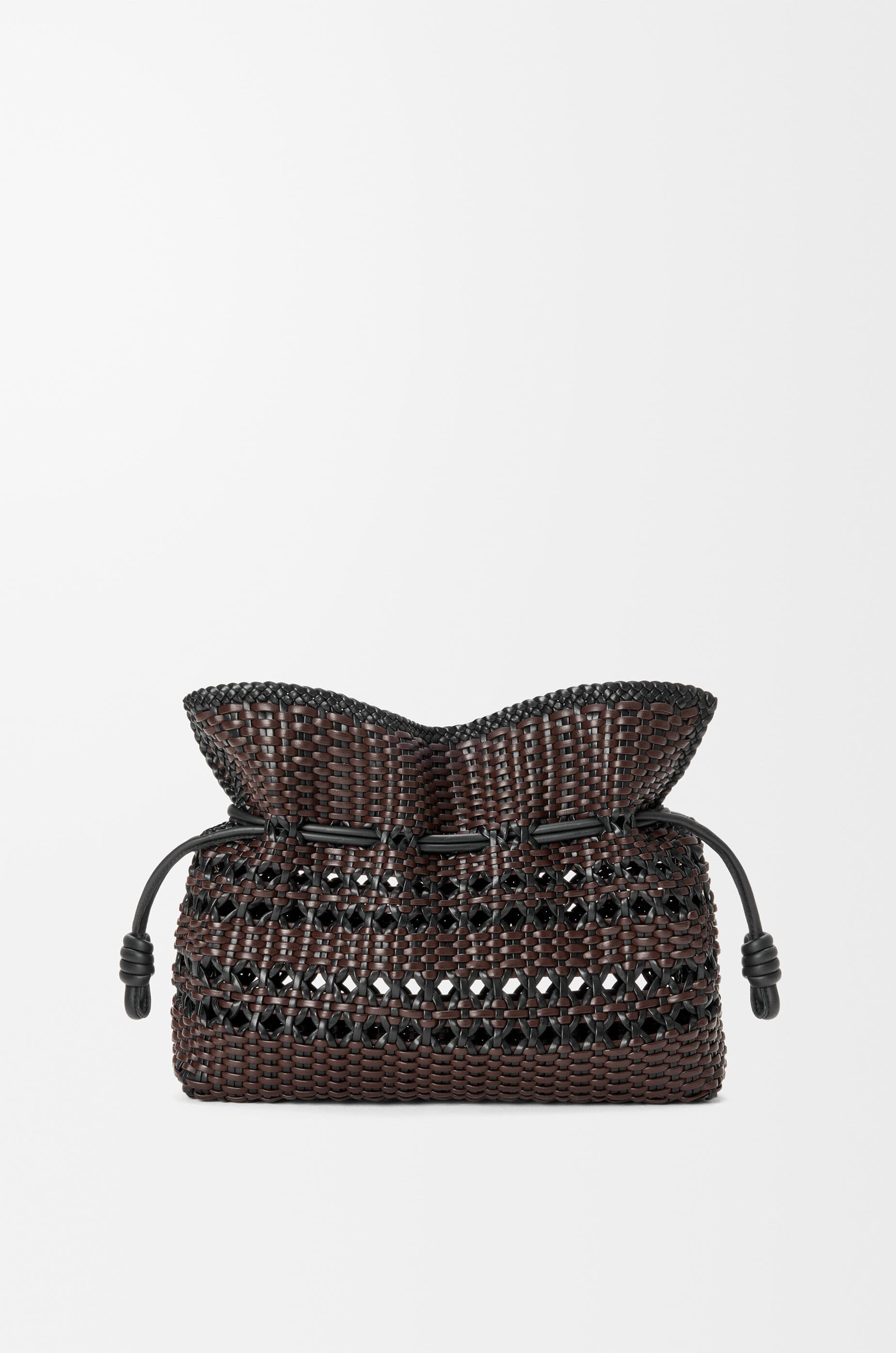 Medium Flamenco clutch in woven nappa calfskin — A411FC1XDN-1103