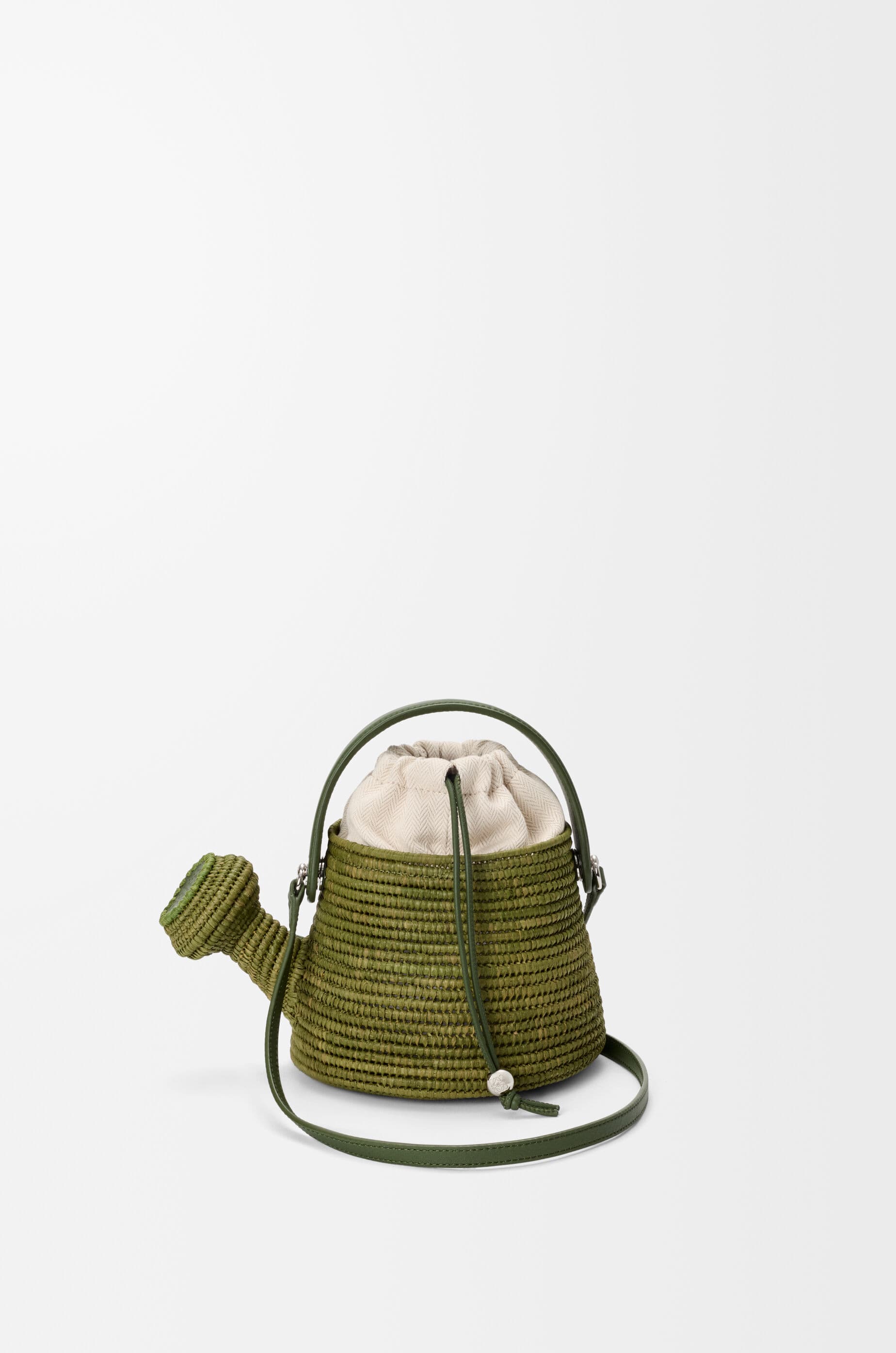 Watering Can bag in raffia and calfskin — A223WCKX01-4100