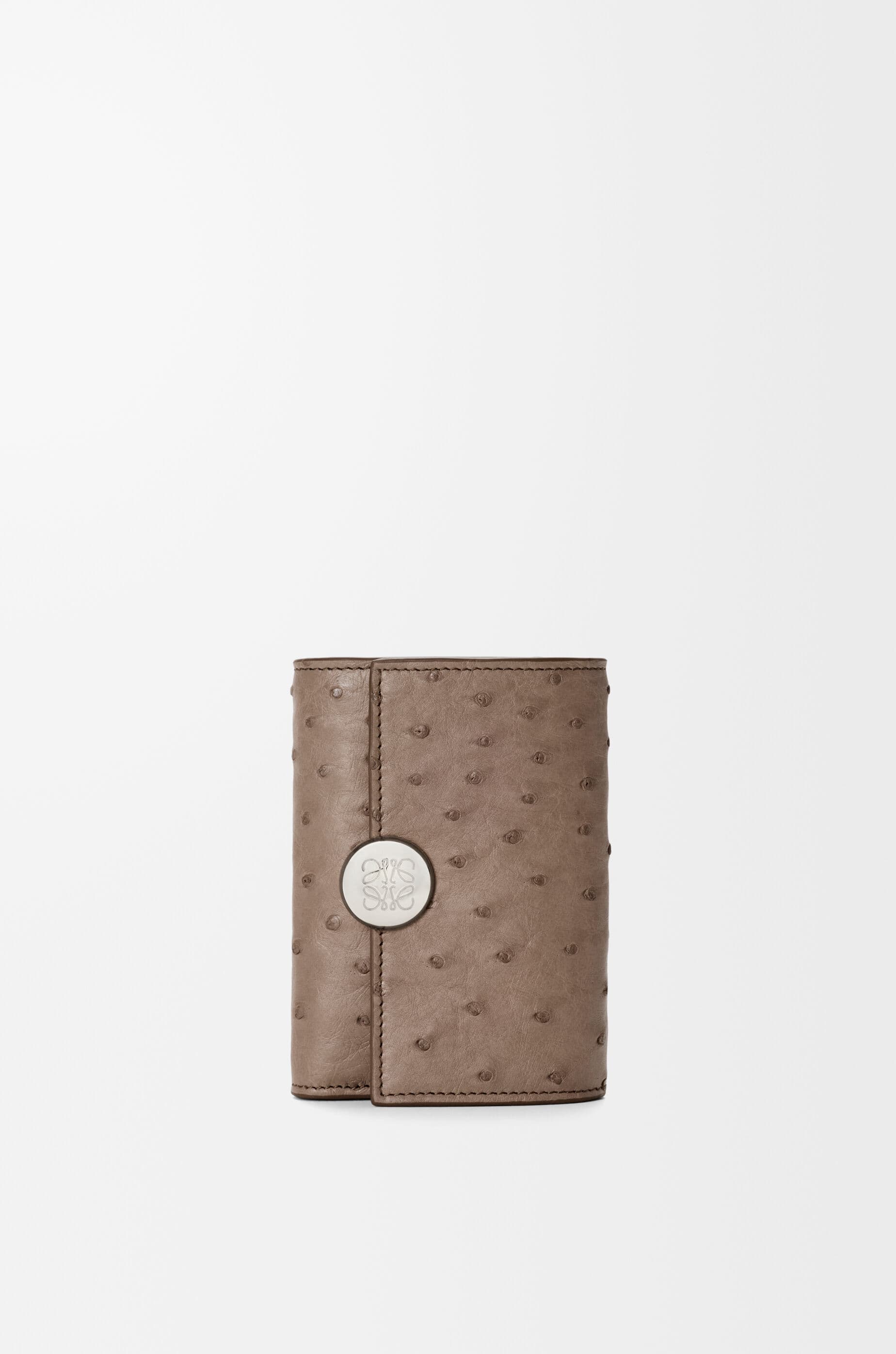 Pebble small vertical wallet in ostrich — CANBS33X07-3590