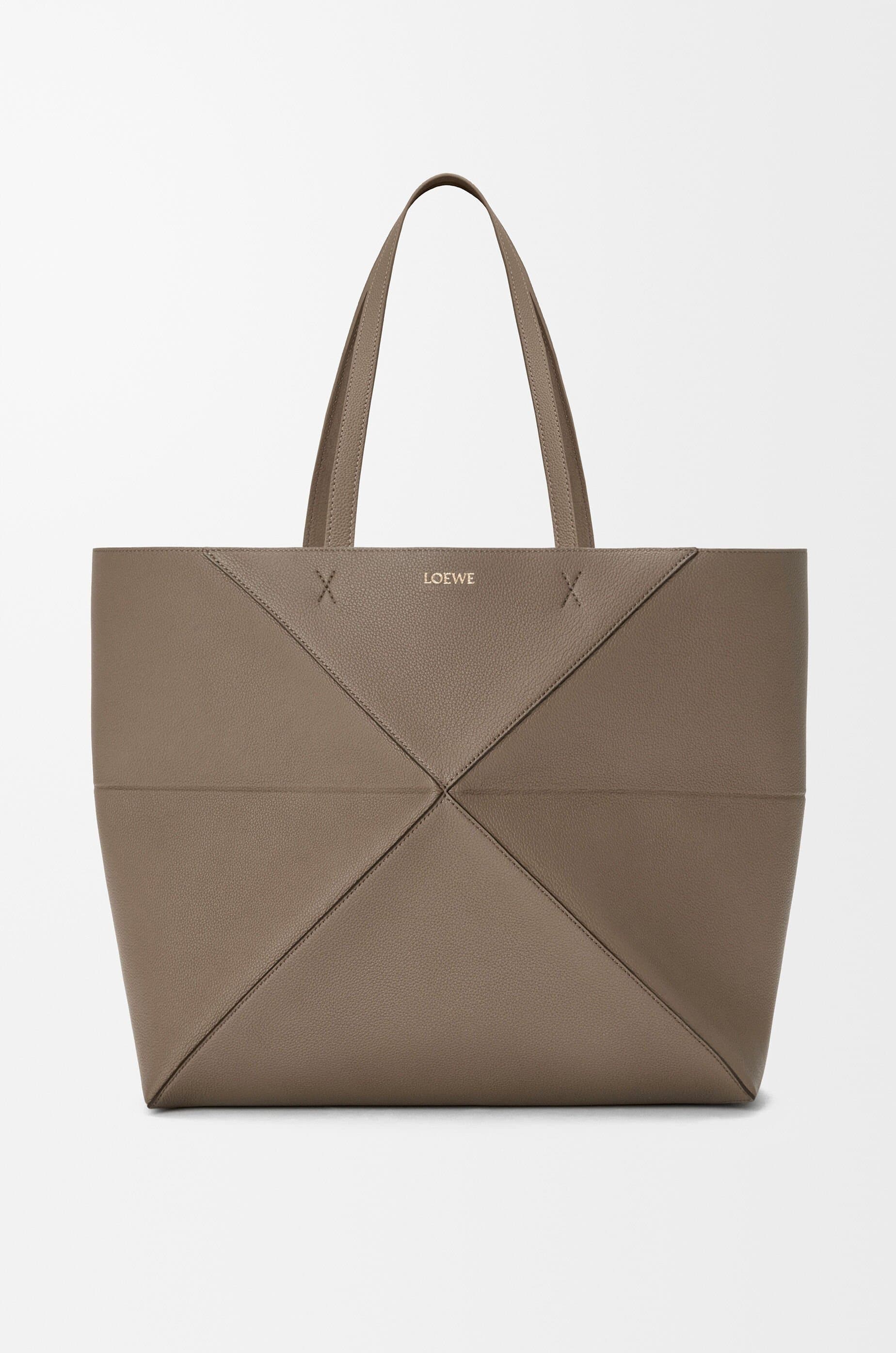 Large horizontal Puzzle Fold tote in soft grained calfskin — A779PTWX01-3170
