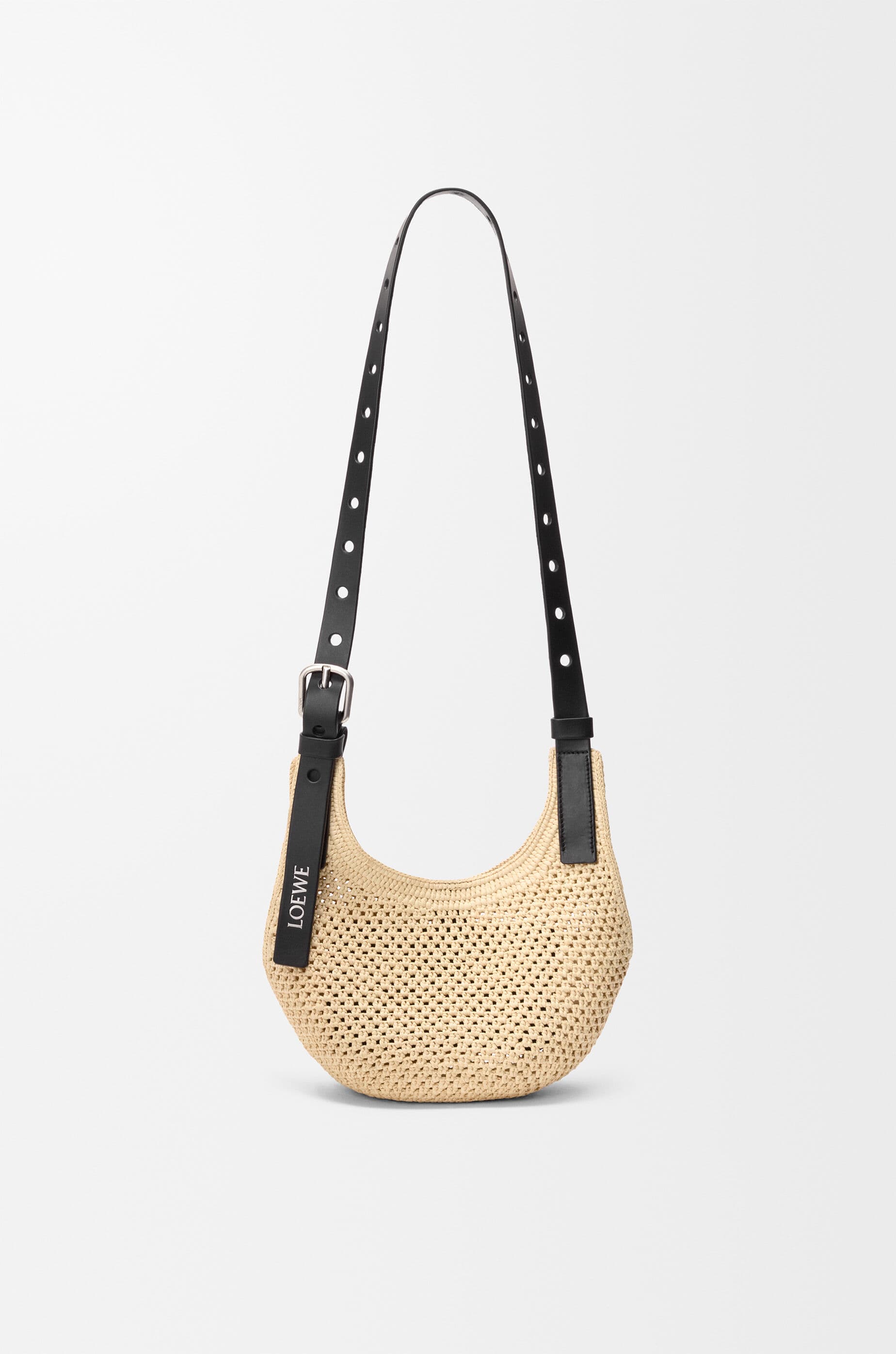 Mini Punch Hole hobo in raffia and calfskin — APNCPHHX02-2165