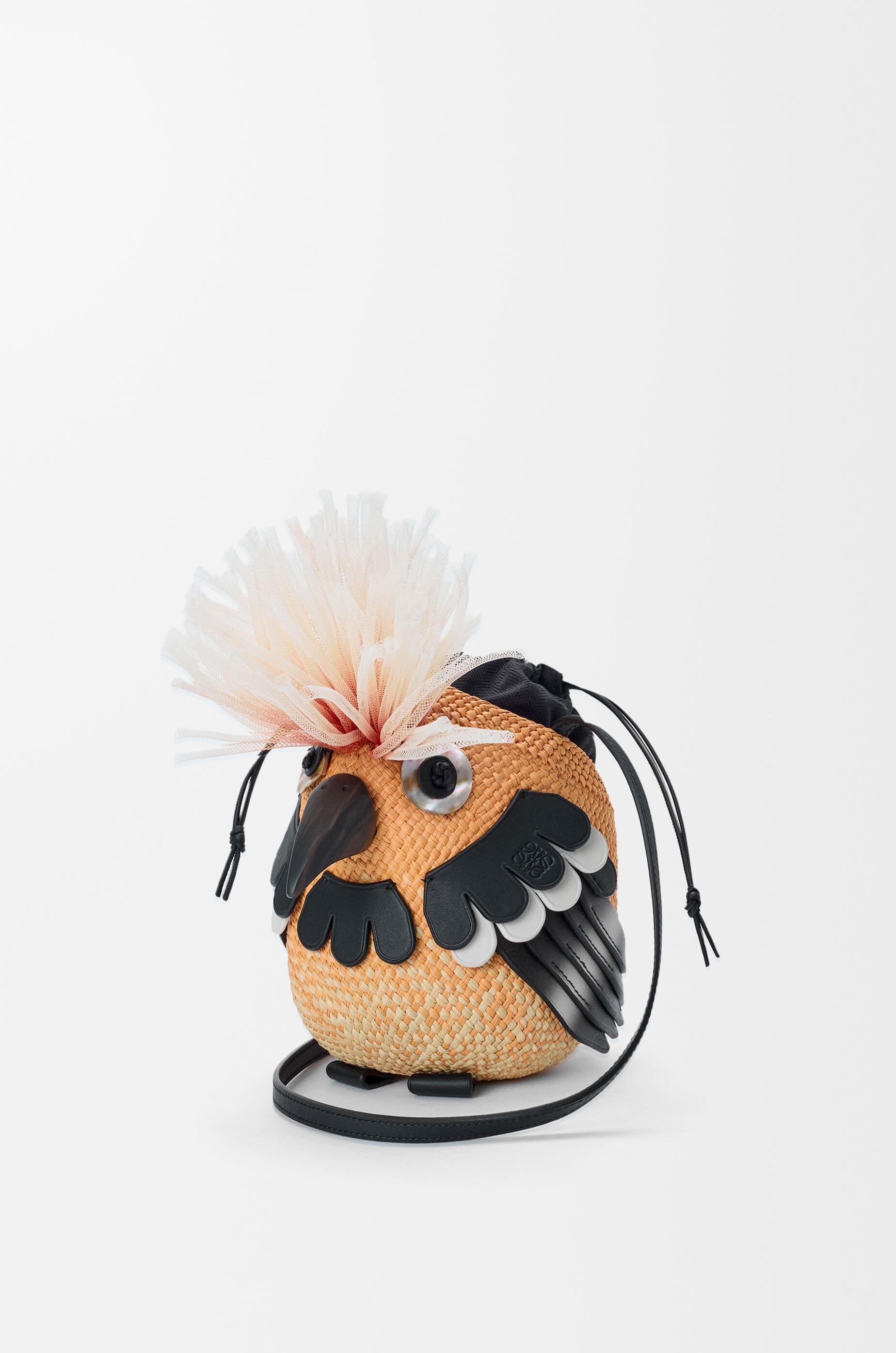 Bird bag in iraca palm and calfskin — A623BIBX01-9100