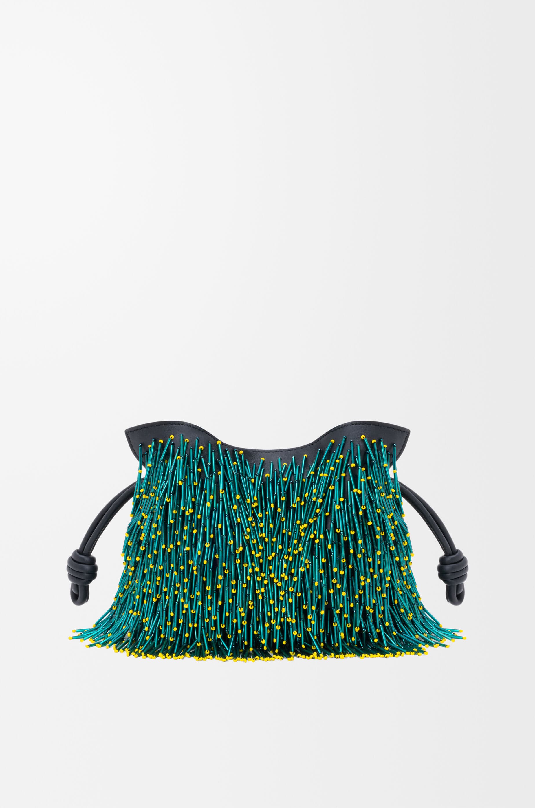 Mini Mimosa Flamenco clutch in beaded nappa lambskin — A411FC2XAV-9991