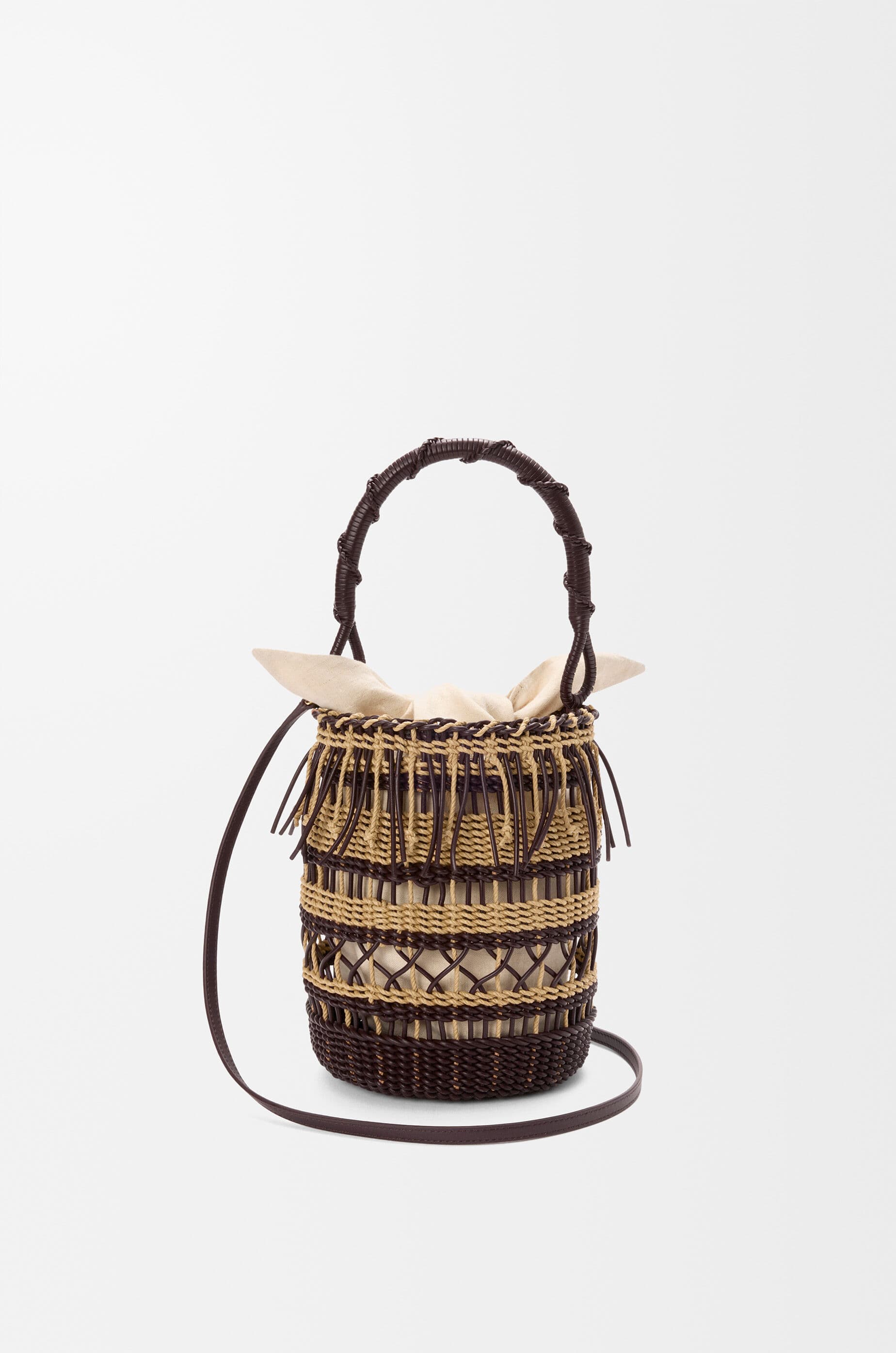 Bucket in cord and leather — A329W68X04-3427