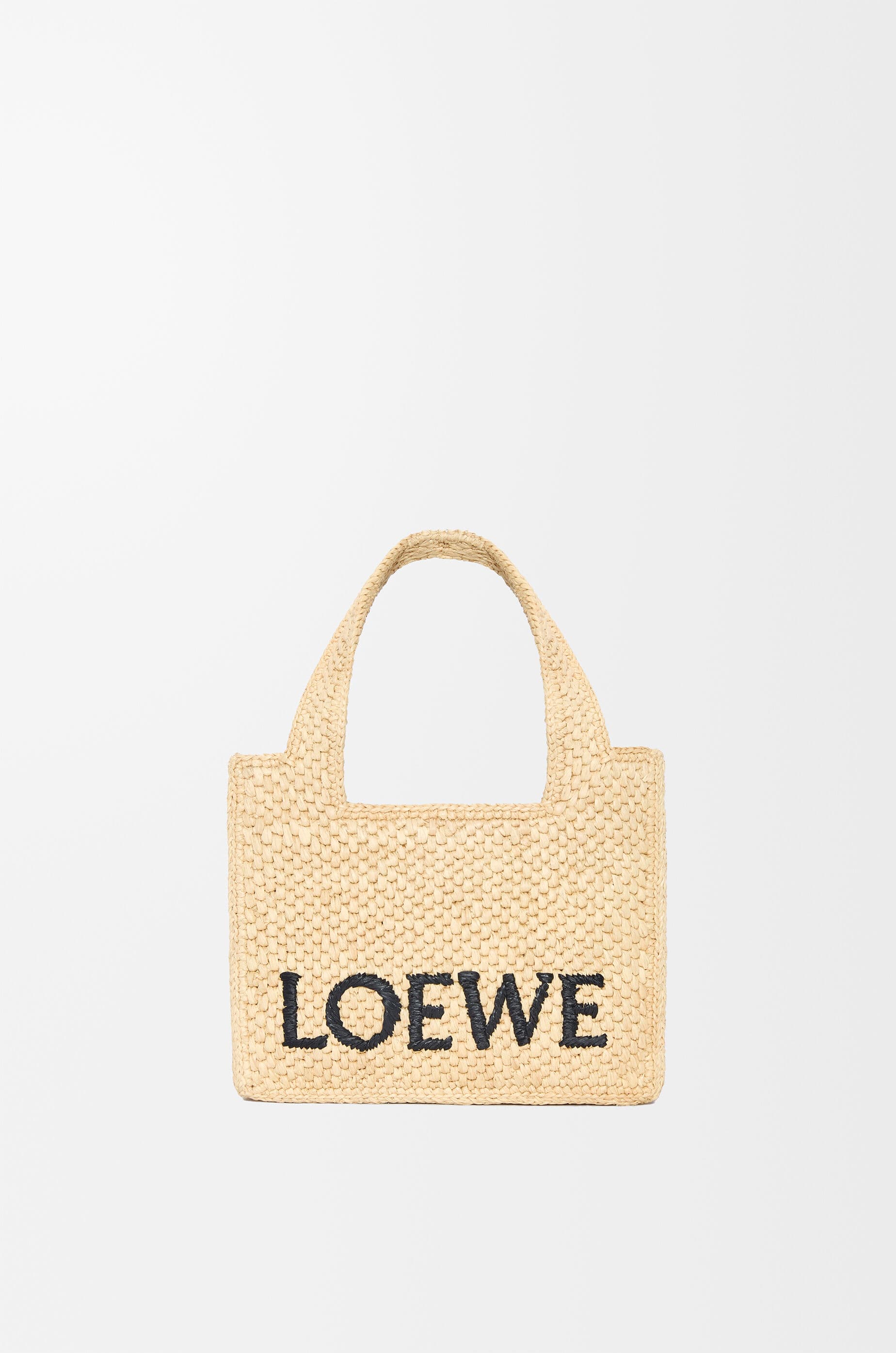 Mini LOEWE Font tote in raffia — A685V46X01-2123