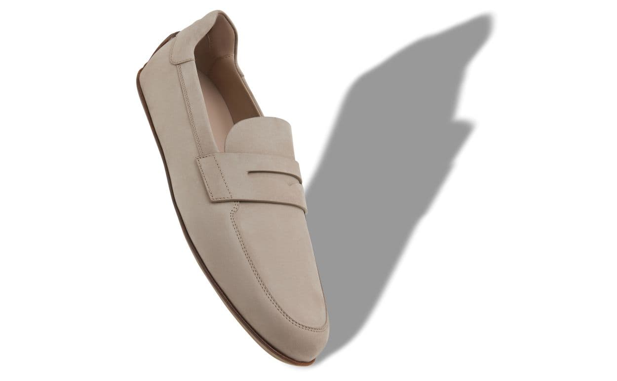 Barrow — Light Grey Nubuck Leather Slippers — 226-2160-0004