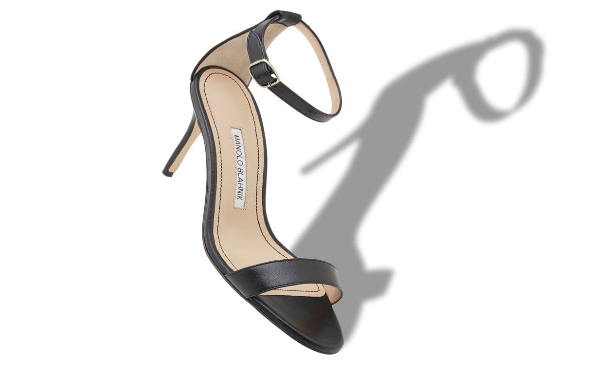 Chaos — Black Nappa Leather Ankle Strap Sandals — 9XX-0747-0016
