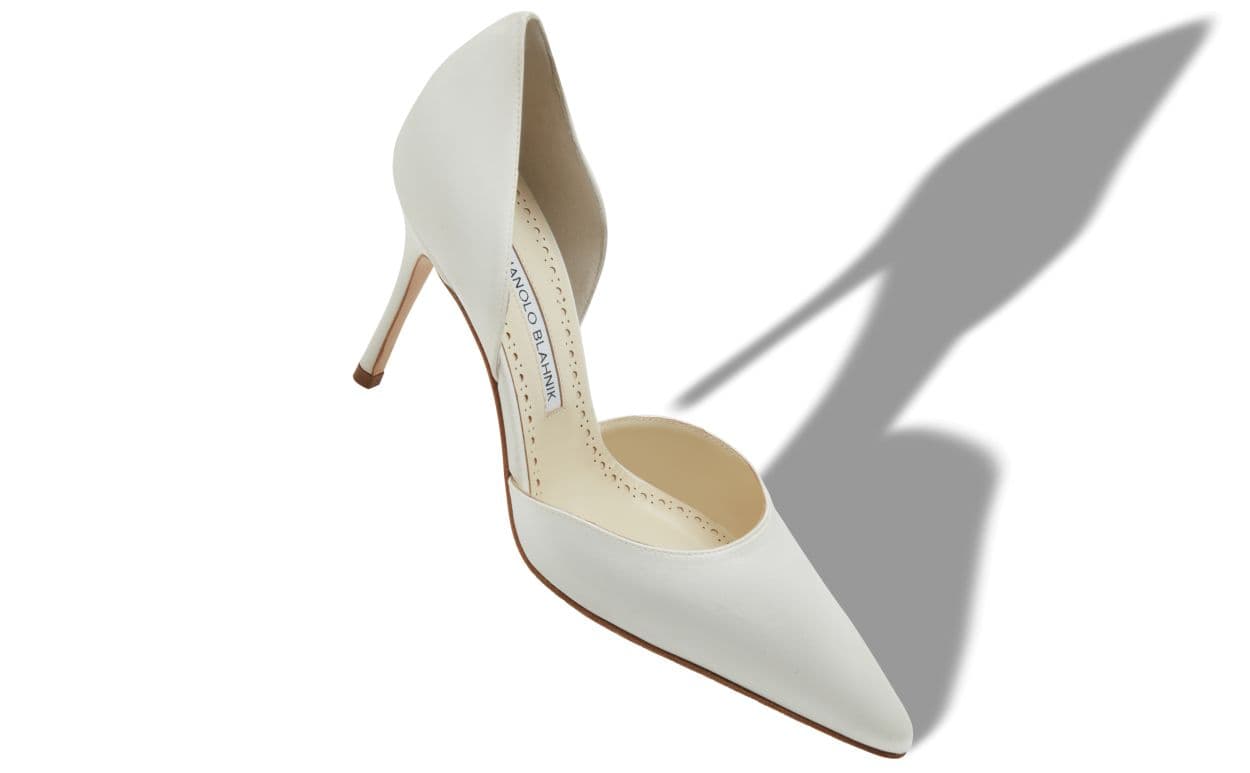 Taylerbinu — Cream Satin D'Orsay Pumps — 425-2141-0001