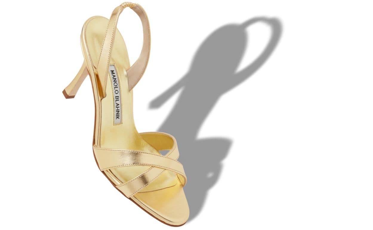 Callasli — Gold Nappa Leather Slingback Sandals — 124-2734-0001