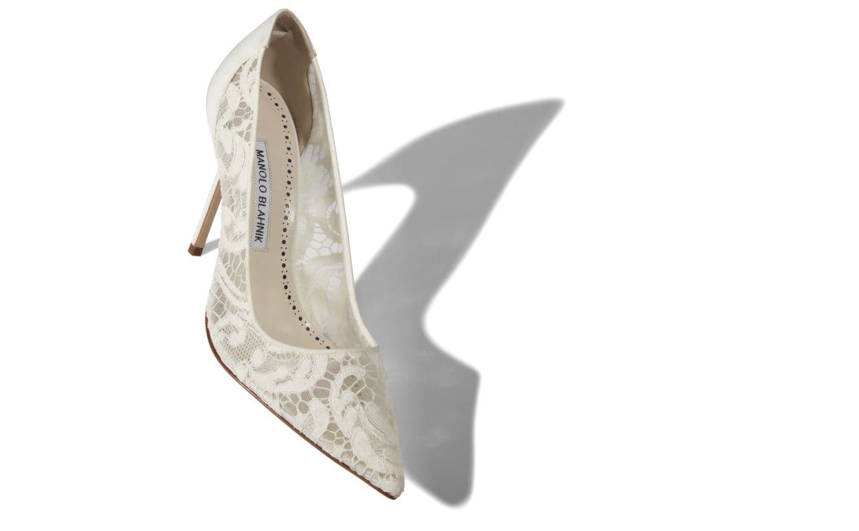 Bbla Bride — White Lace Pointed Toe Pumps — 9XX-0671-0004