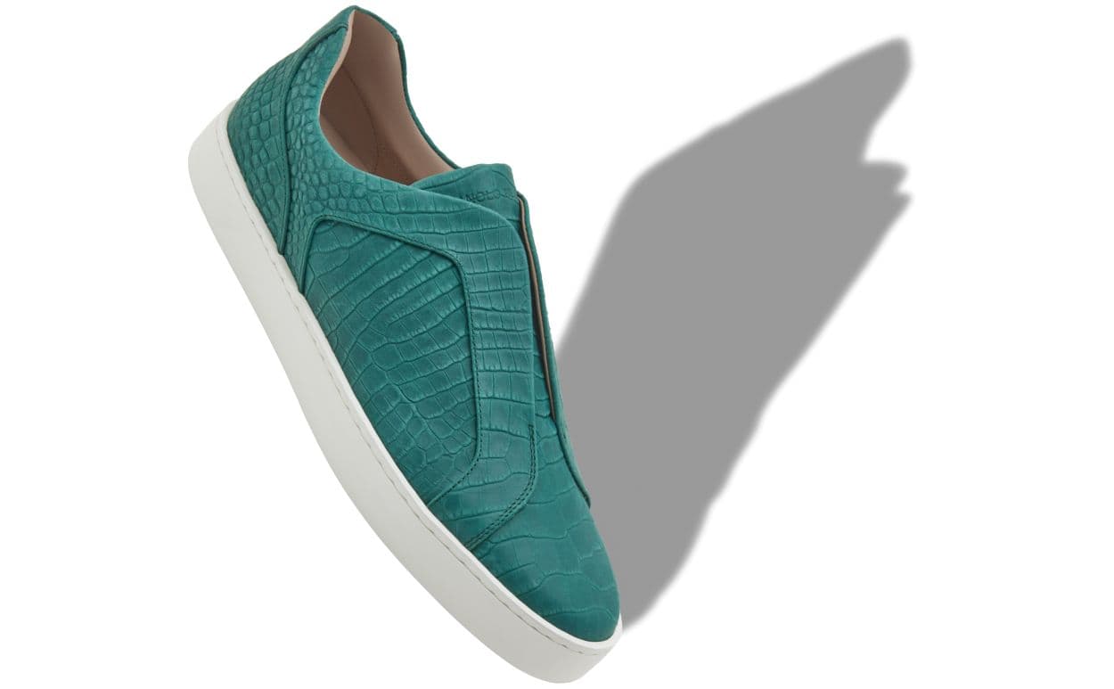 Agilio — Green Nubuck Leather Sneakers — 226-2181-0001