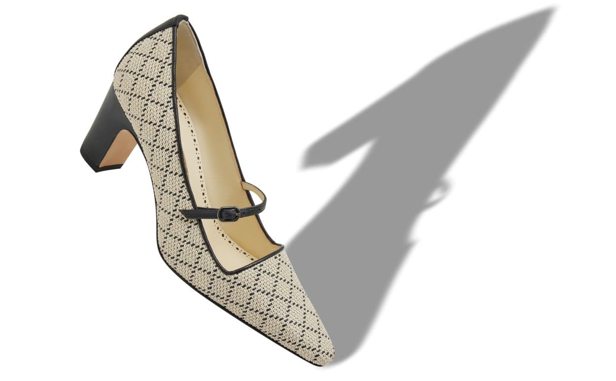 Ria — Light Beige Raffia Mary Jane Pumps — 226-2070-0001