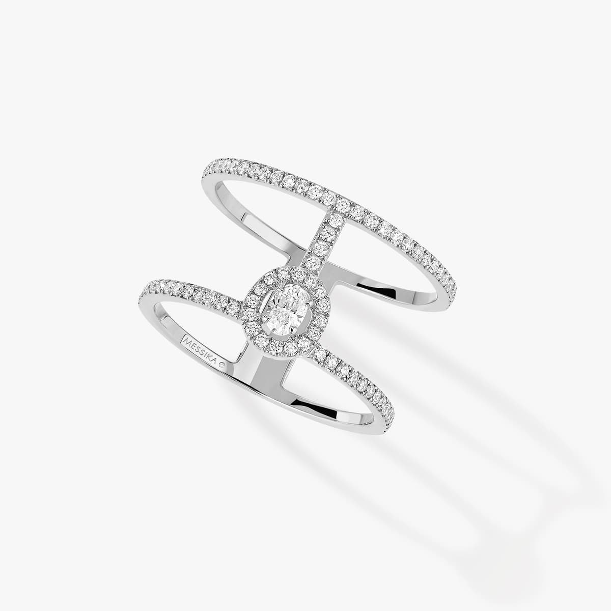 Glam'Azone two-row pavé ring — 05237-WG