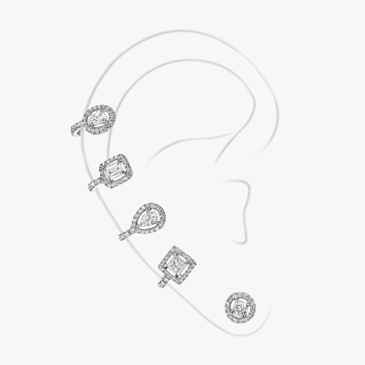 My Twin multi-shape earrings — 06158-WG