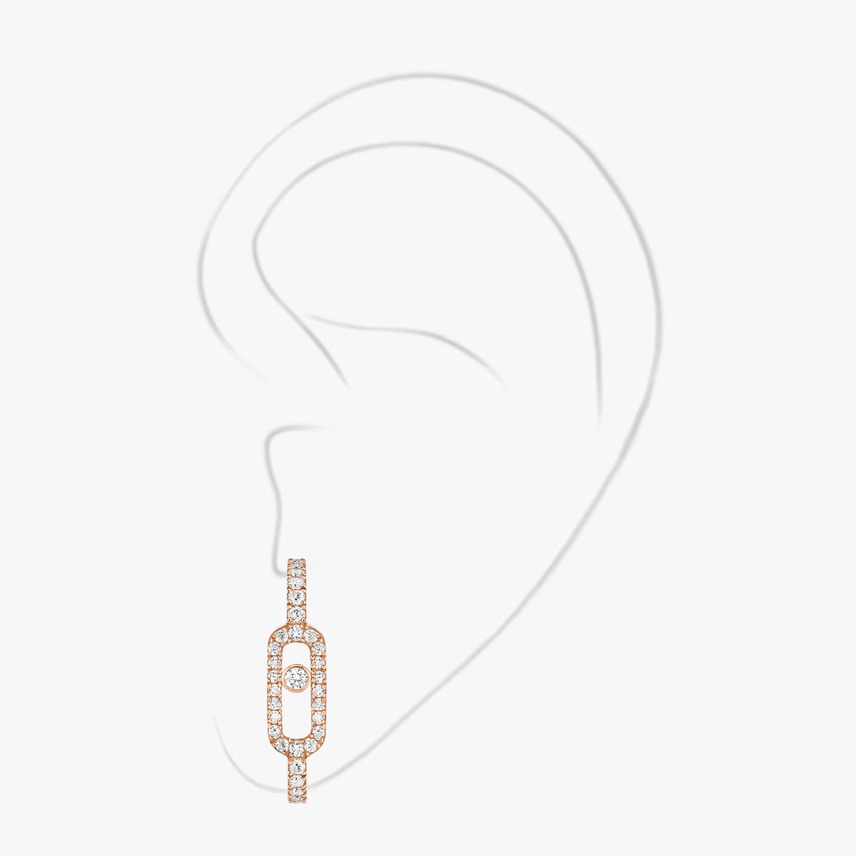 Move Uno pavé single earring — 10007-PG