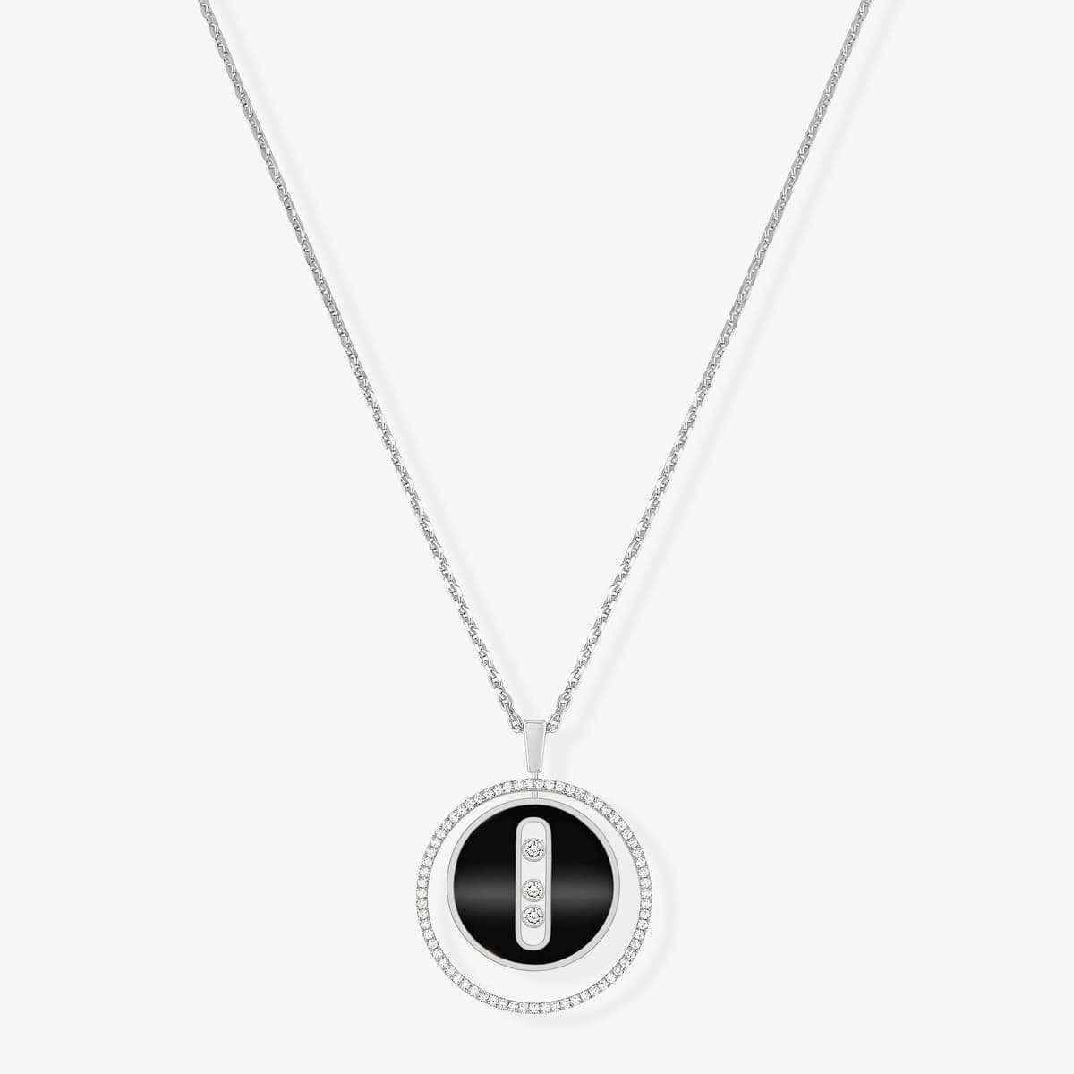 Lucky Move onyx necklace medium — 10838-WG