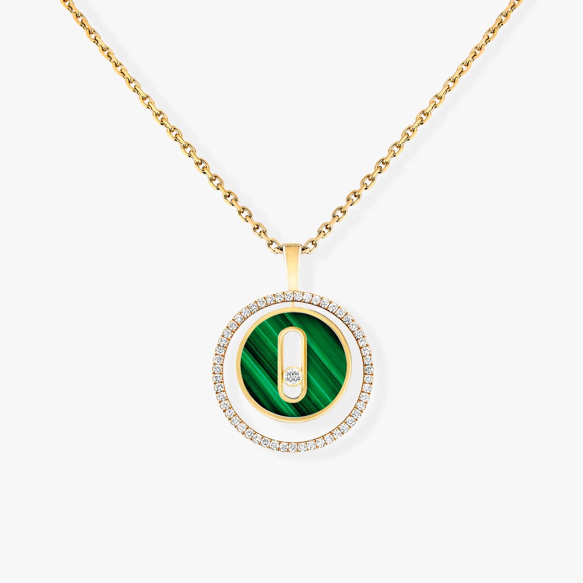 Lucky Move malachite necklace small — 11585-YG