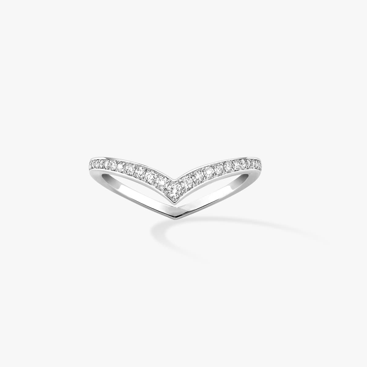 Fiery pavé wedding ring — 12088-WG