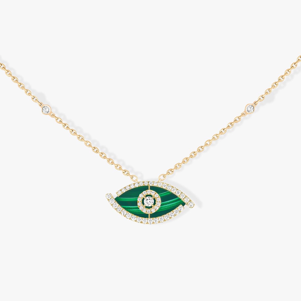Lucky Eye malachite necklace — 12592-YG