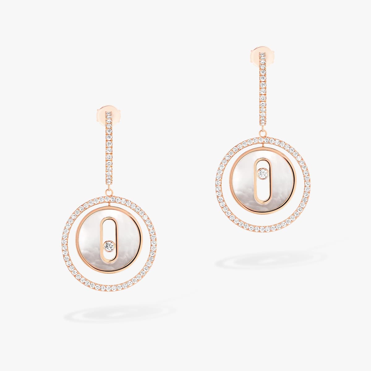 Lucky Move white mother-of-pearl earrings small — 12764-PG