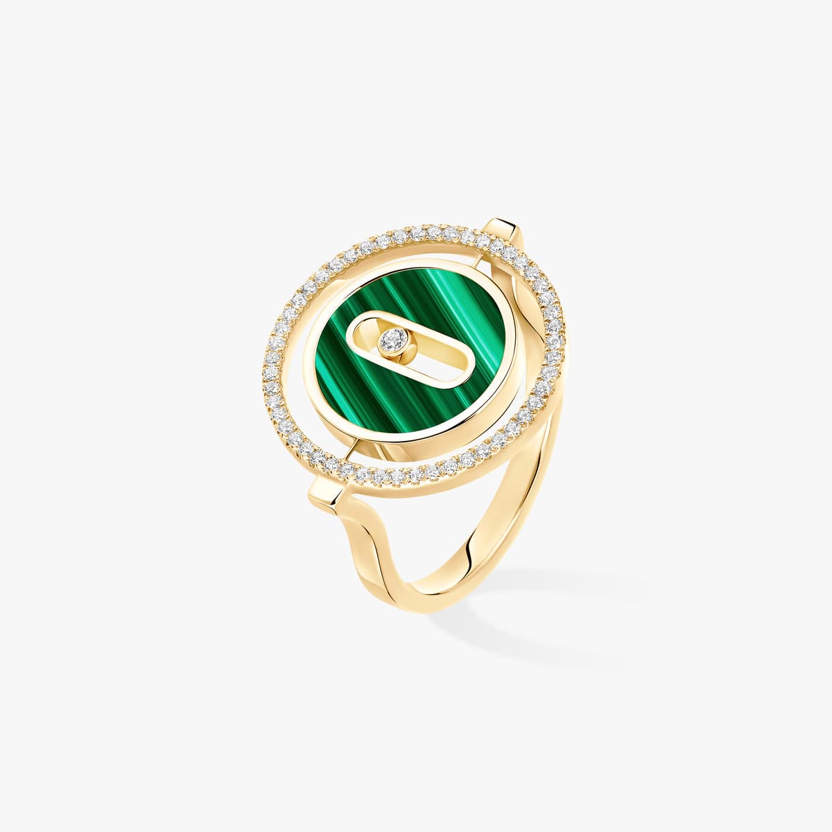 Lucky Move malachite ring small — 11953-YG