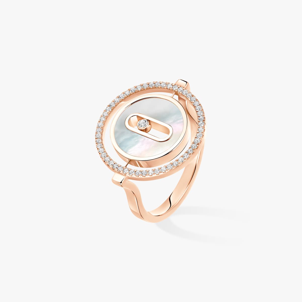 Lucky Move white mother-of-pearl ring small — 11952-PG