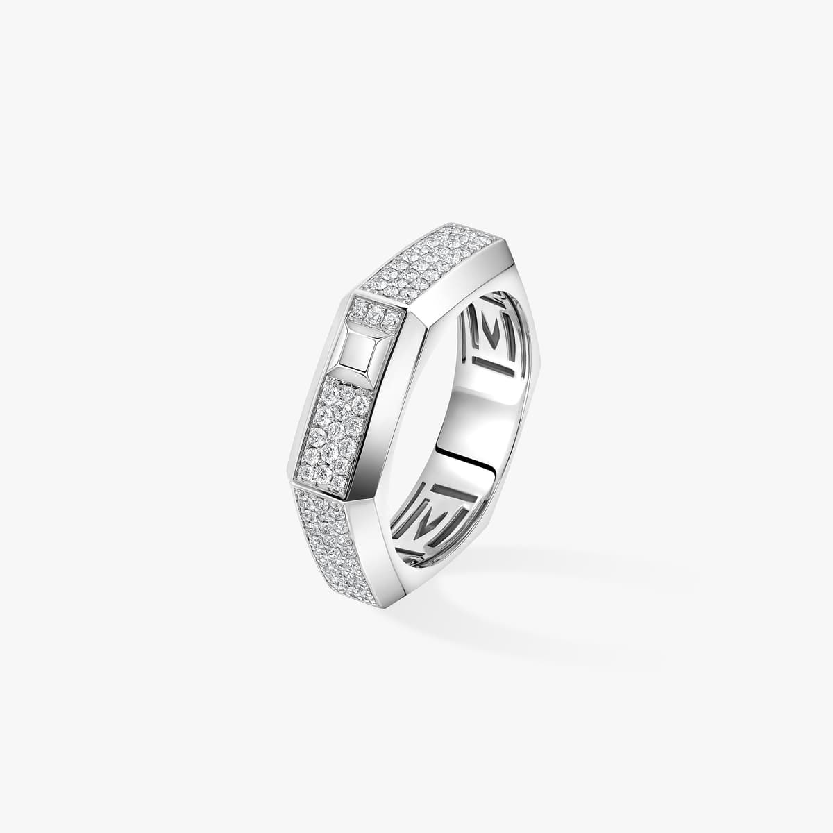 Moderniste pavé ring medium — 13853-WG