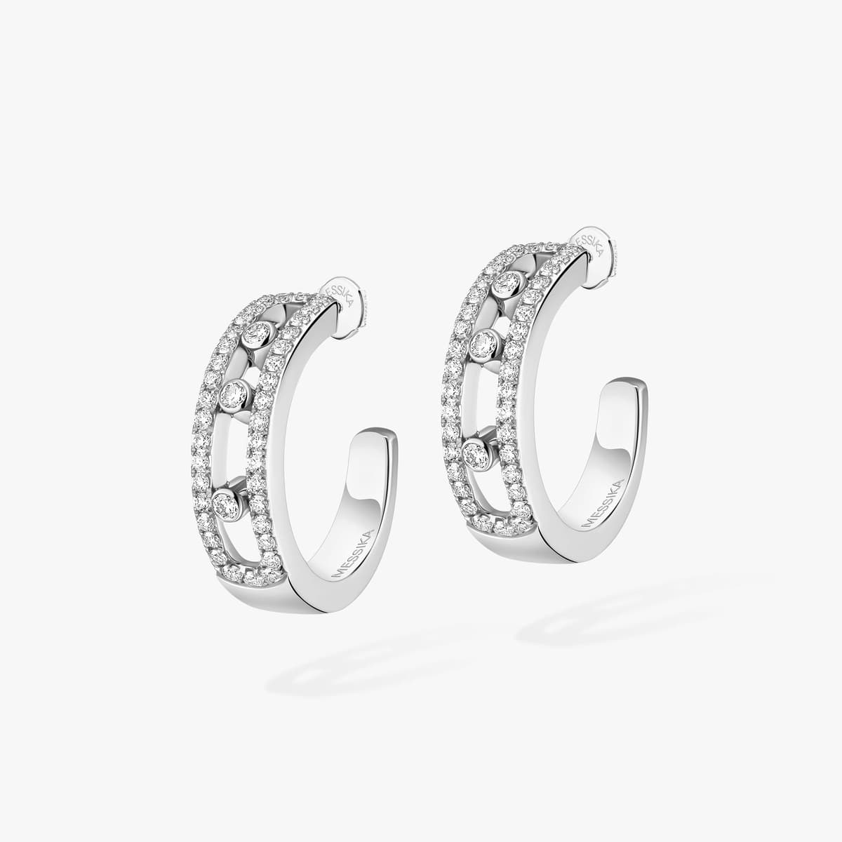 Move pavé hoop earrings — 04993-WG