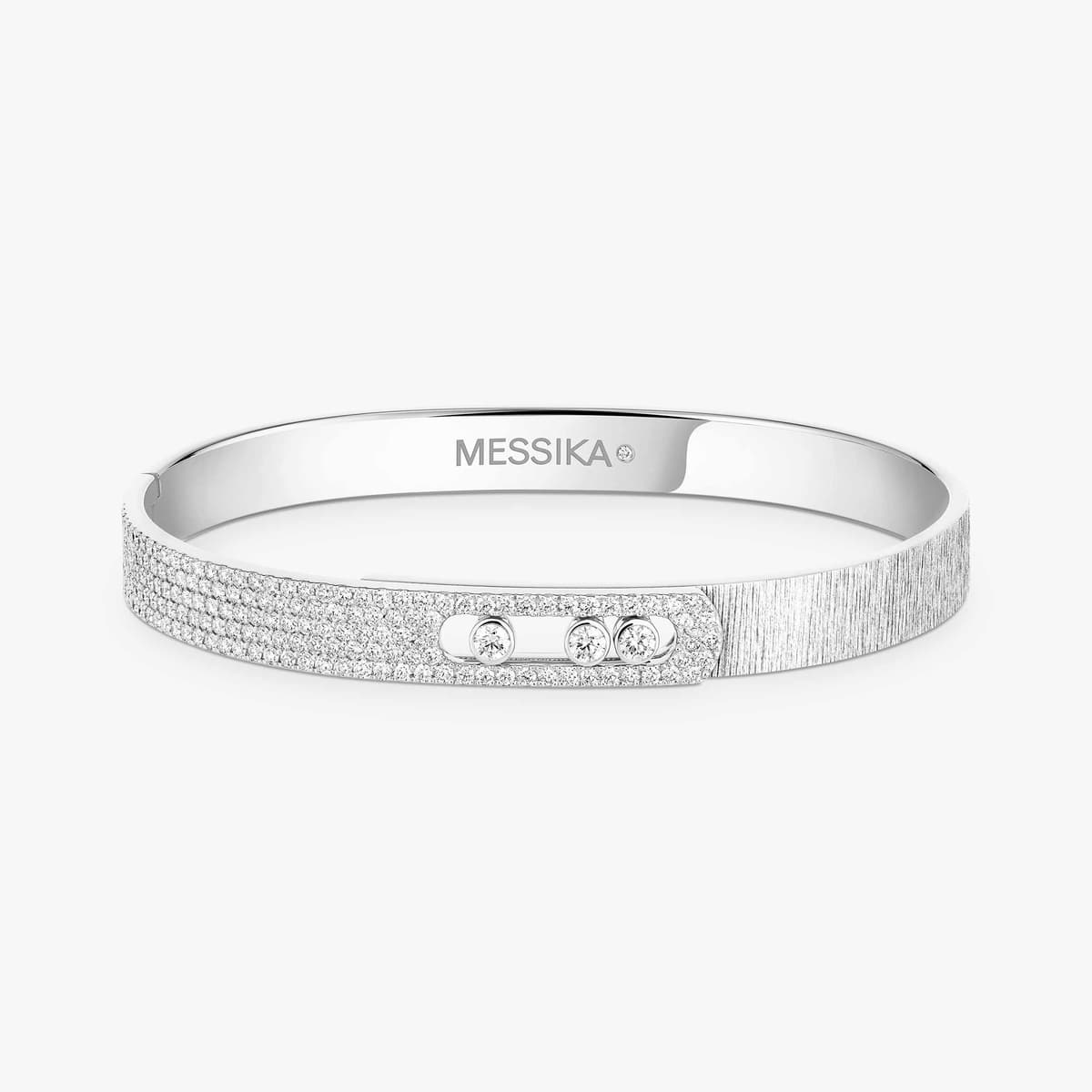 Move Noa Ciselé half pavé bangle — 14501-WG