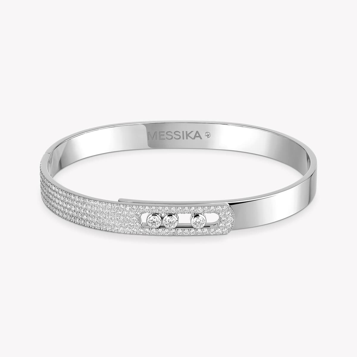 Move Noa half pavé bangle — 06371-WG