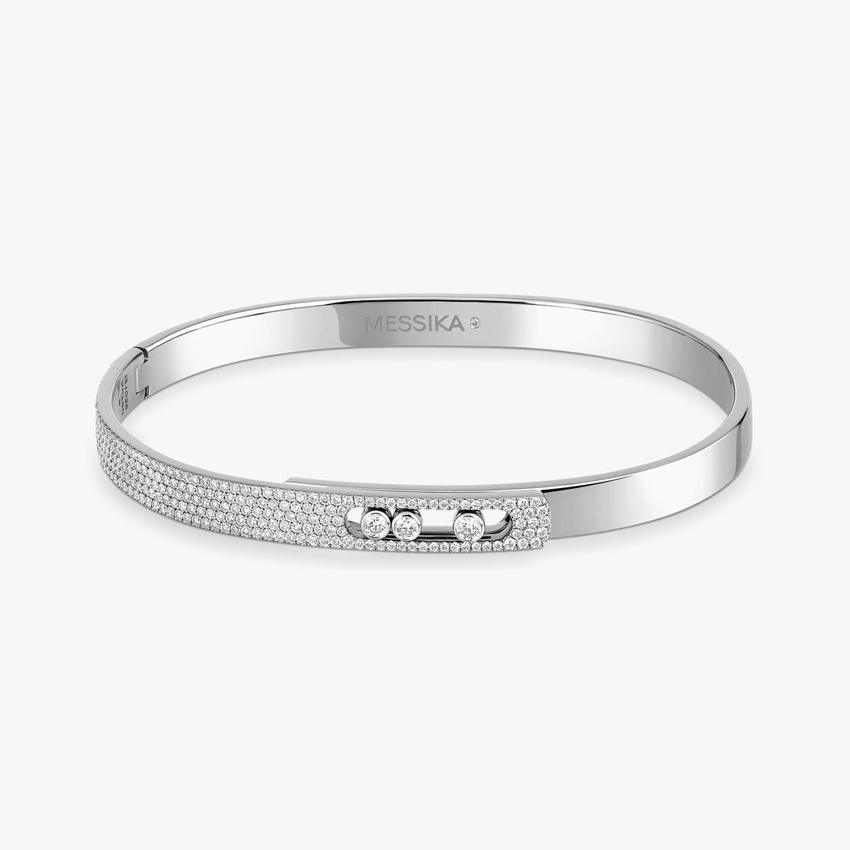Move Noa half pavé bangle small — 10093-WG