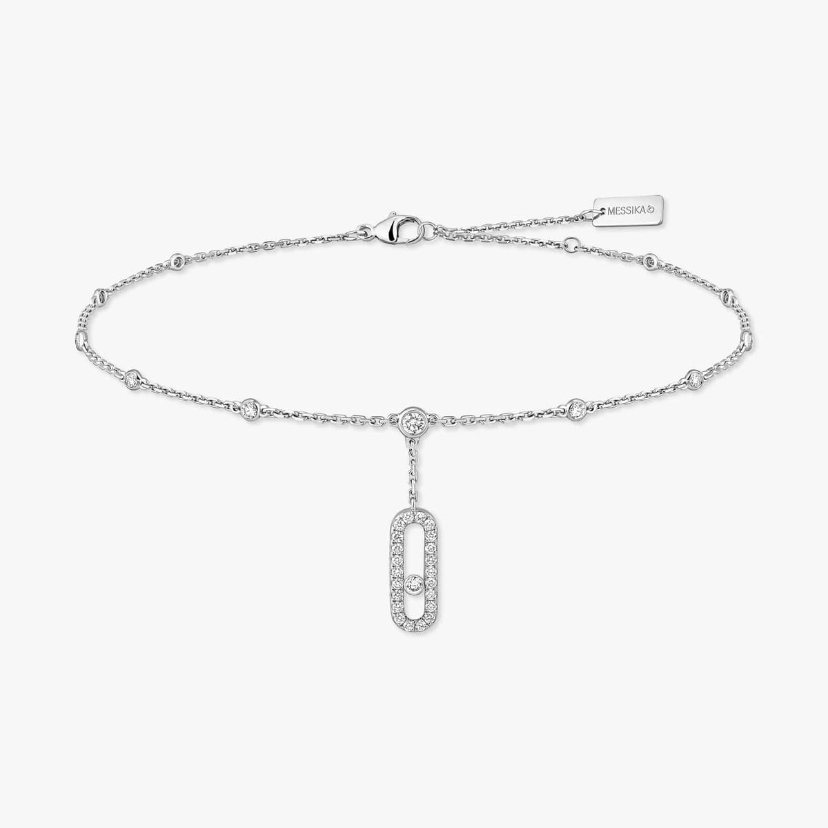 Move Uno pavé ankle bracelet — 06592-WG