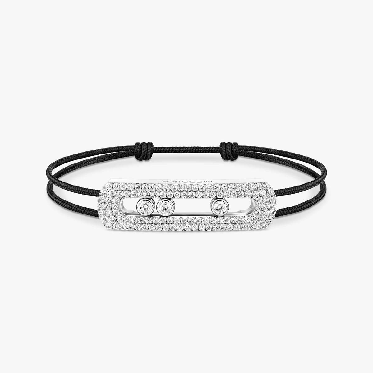 Move Titanium cord pavé bracelet large — 14379-TN