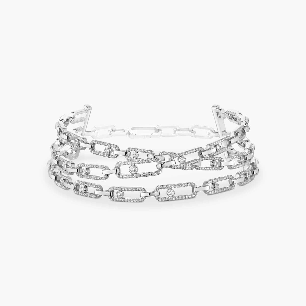 Move Link three-row necklace — 14437-WG