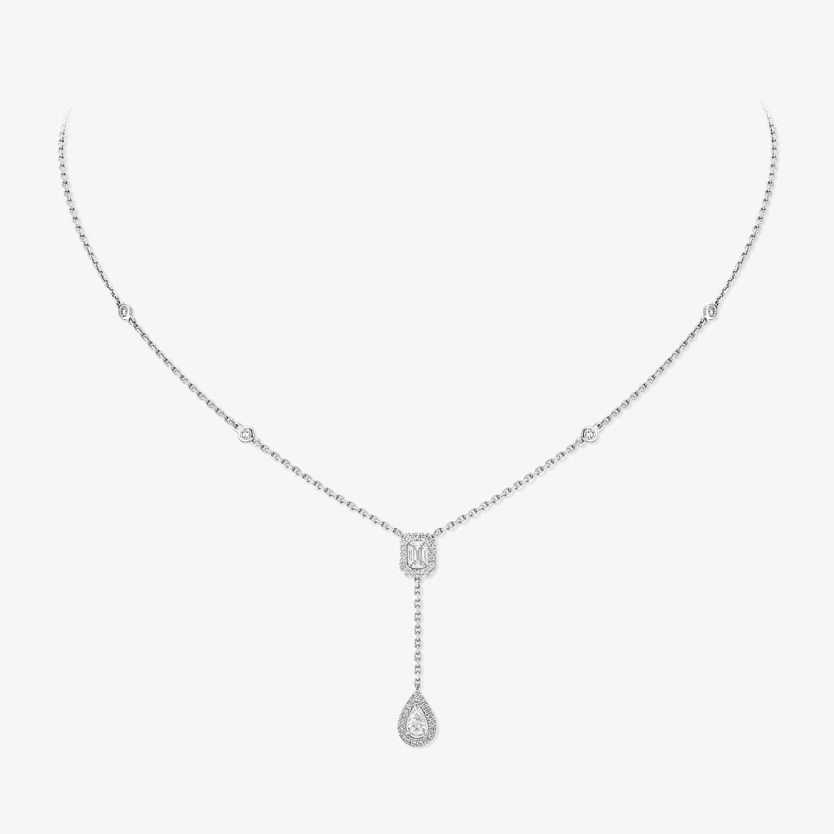 My Twin tie necklace 2x 0.10ct — 06693-WG