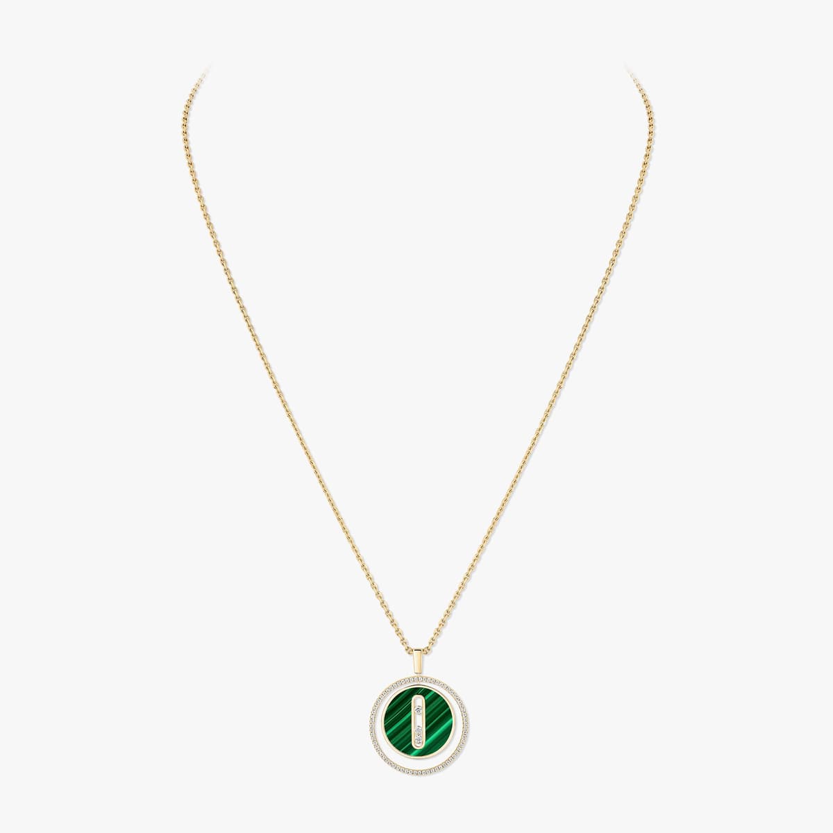 Lucky Move malachite necklace medium — 10840-YG