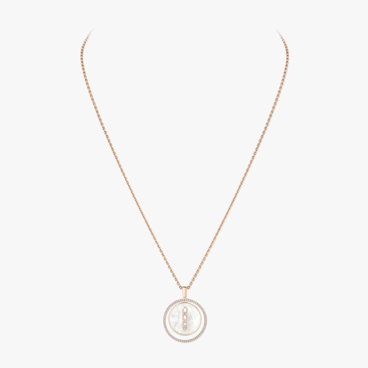 Lucky Move white mother-of-pearl necklace medium — 10834-PG