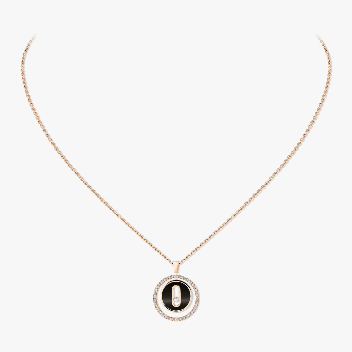 Lucky Move onyx necklace small — 12317-PG