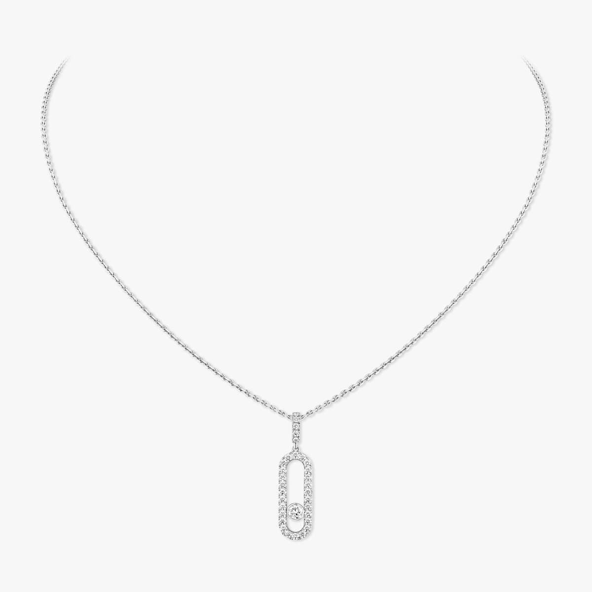 Move Uno pavé necklace large — 12058-WG